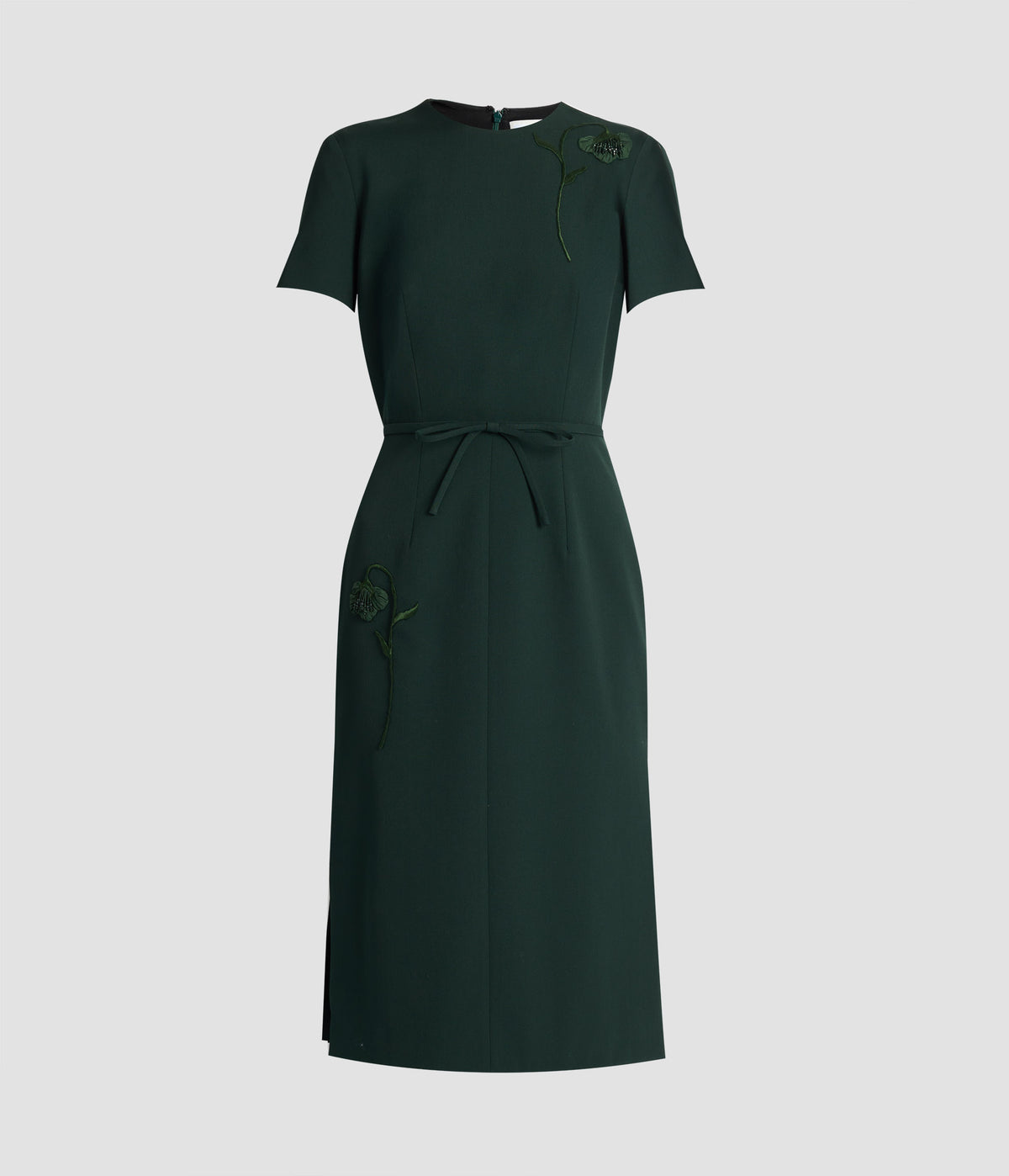Pleatable Wool Tailored Midi Dress