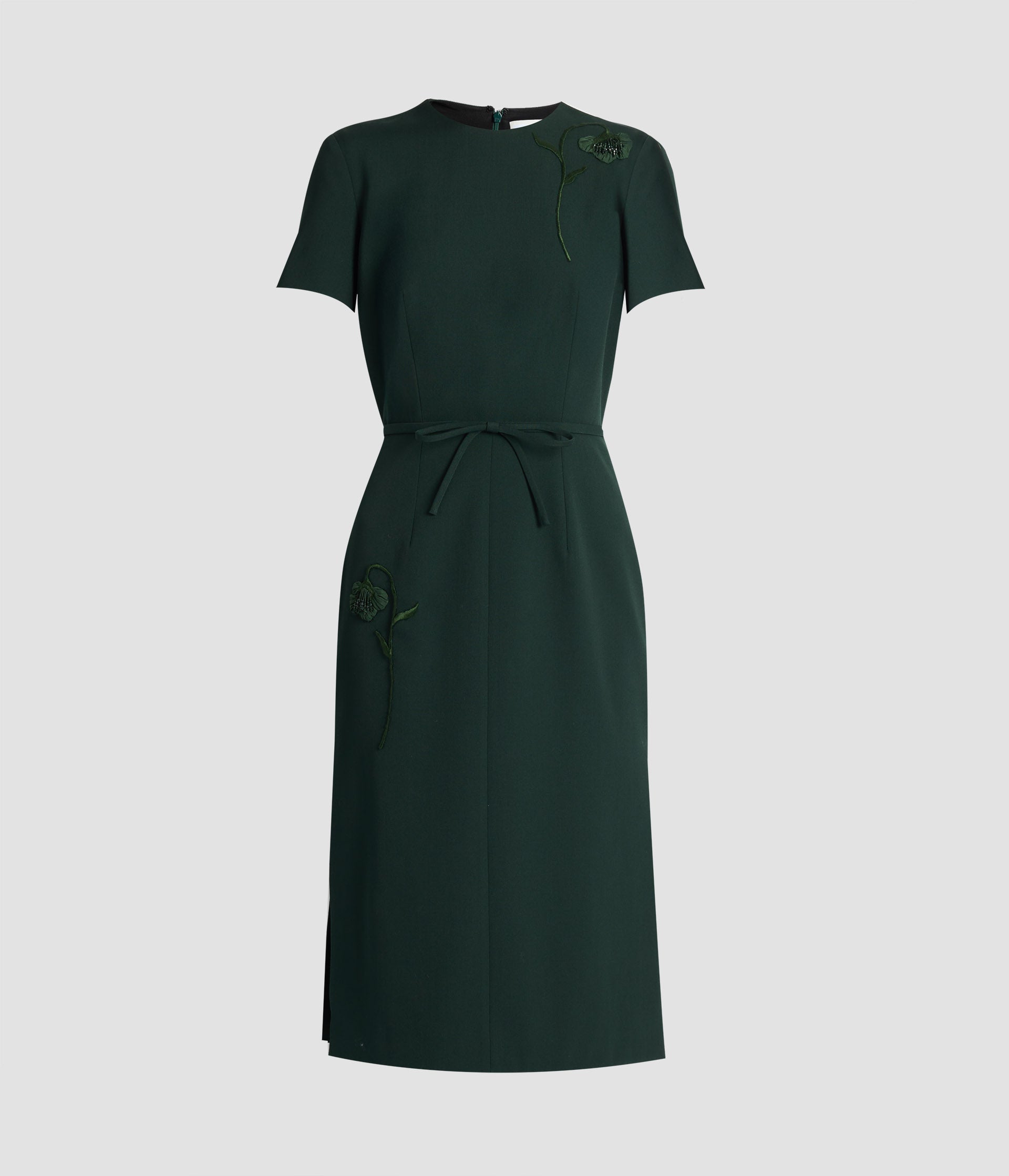 Pleatable Wool Tailored Midi Dress