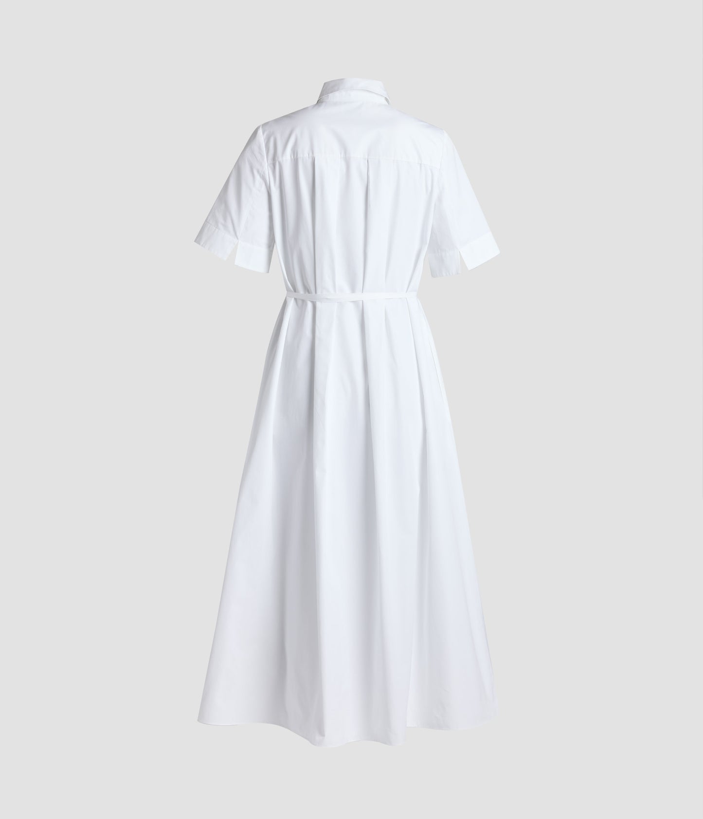 Embroidered Cotton Poplin Midi Shirt Dress