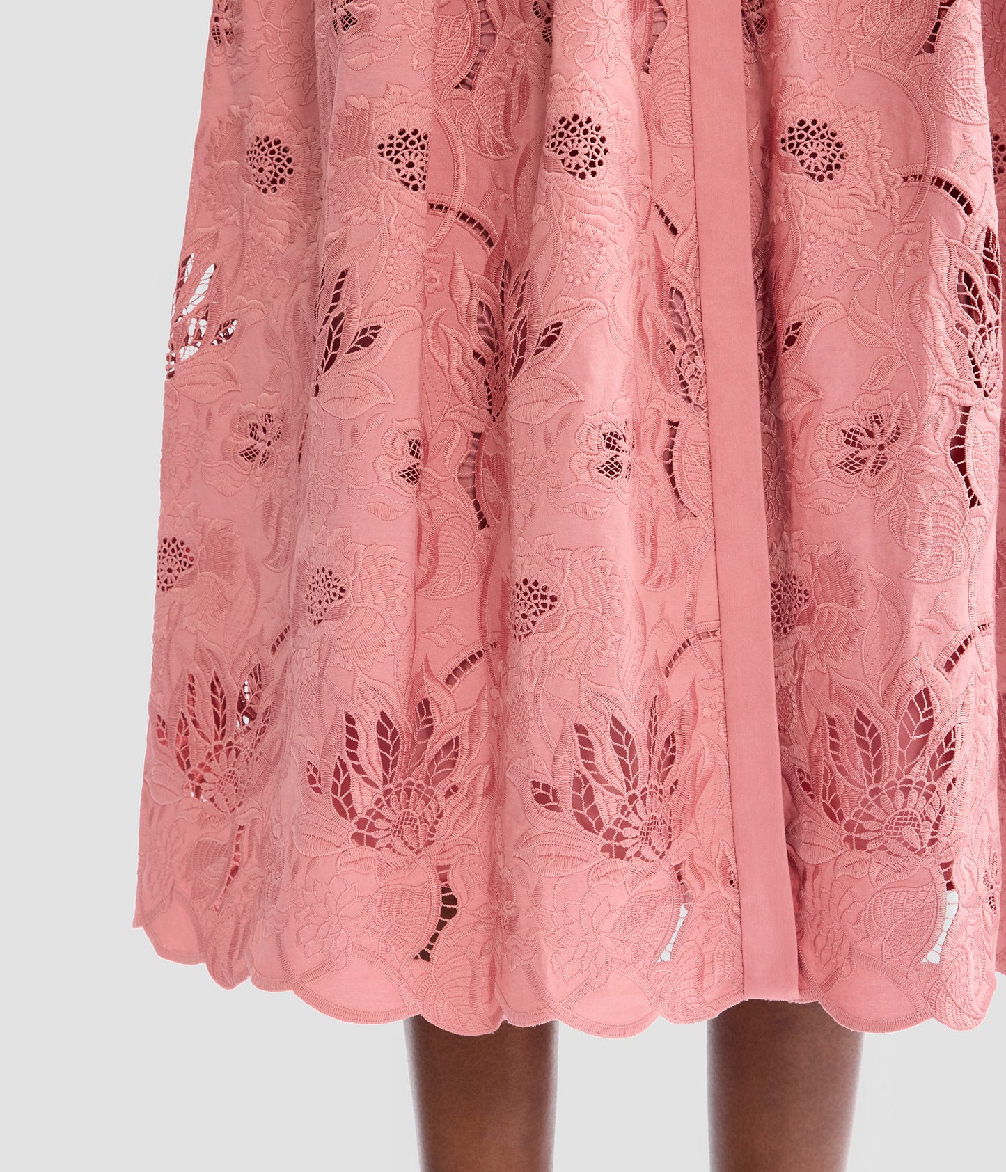 Floral Cotton Cutwork Sleeveless Midi Dress