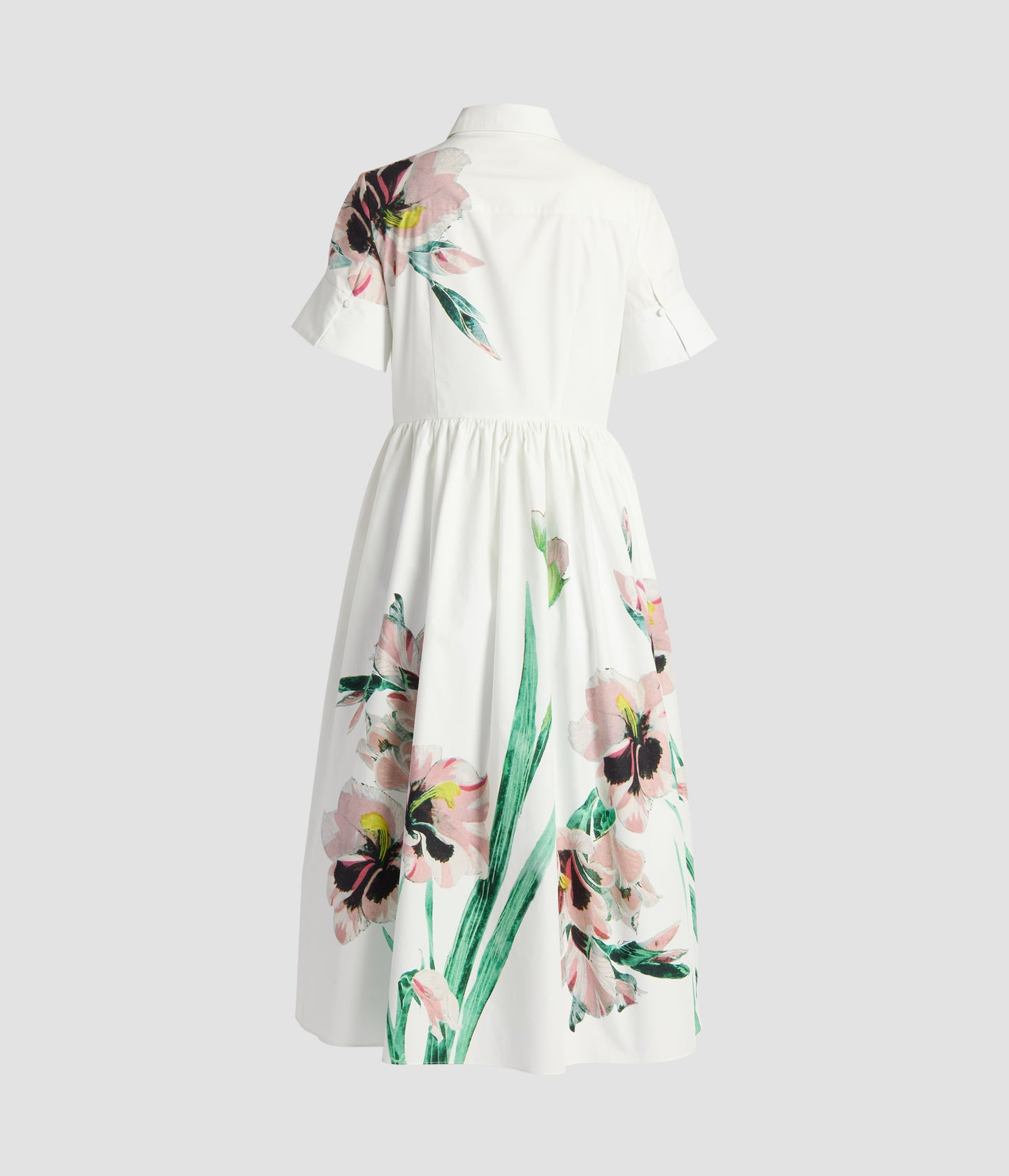 Floral Cotton Short Sleeve Midi Dress