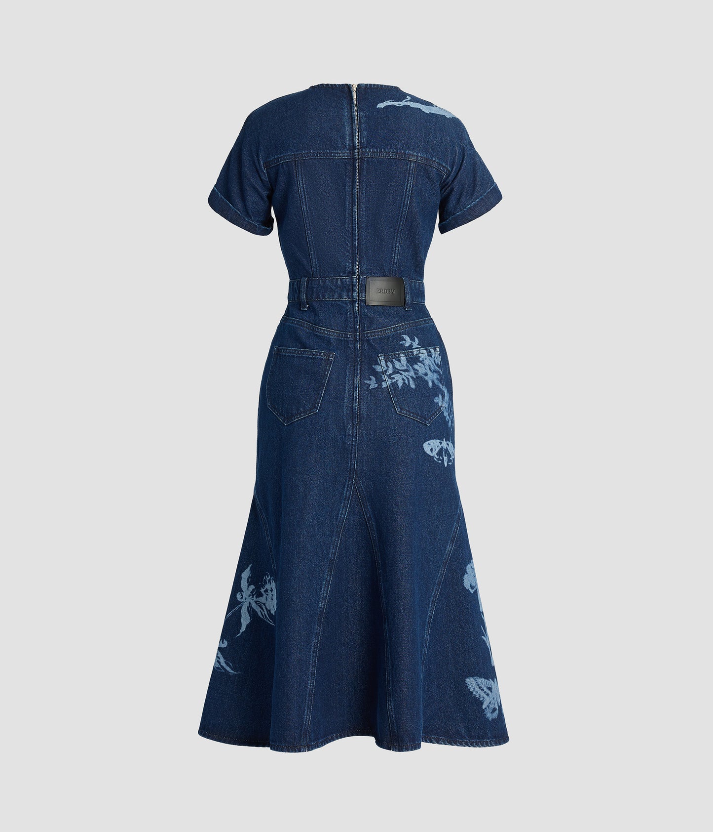Indigo Denim Short Sleeve Midi Dress