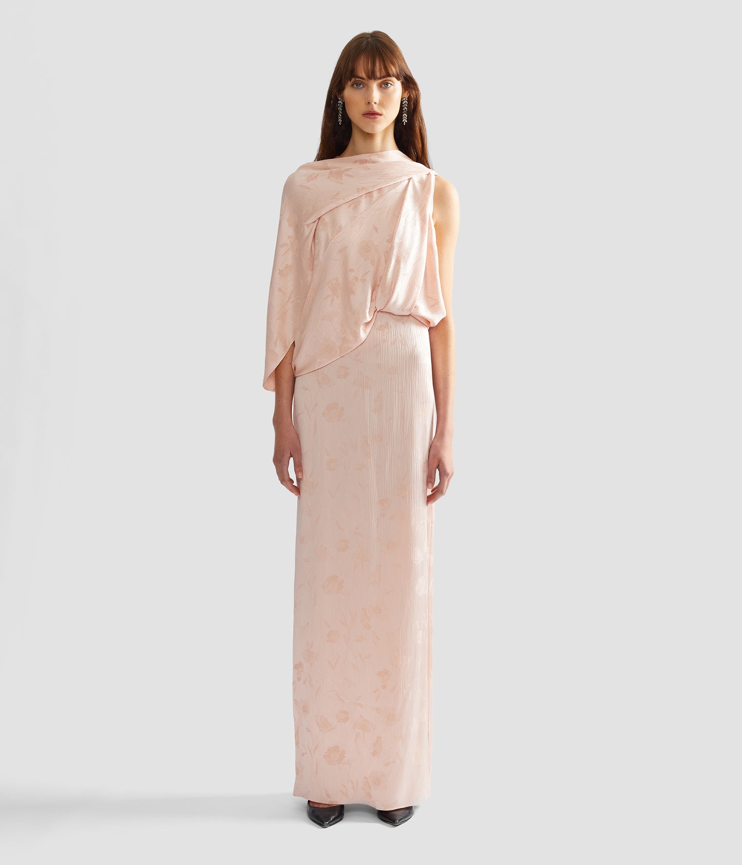 Silk Creponne Drape Gown