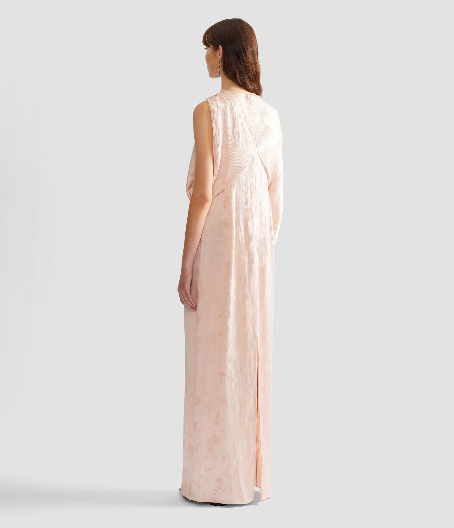 Silk Creponne Drape Gown