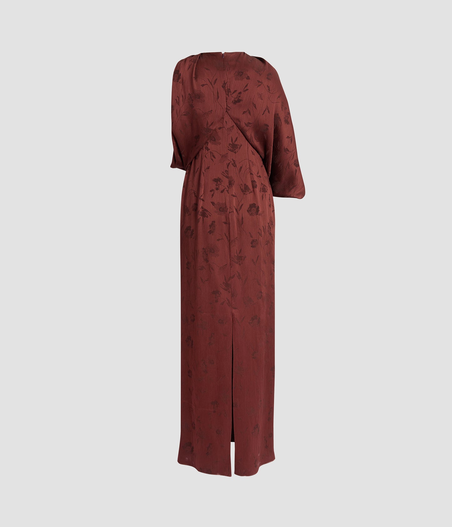 Floral Creponne Jacquard Drape Gown