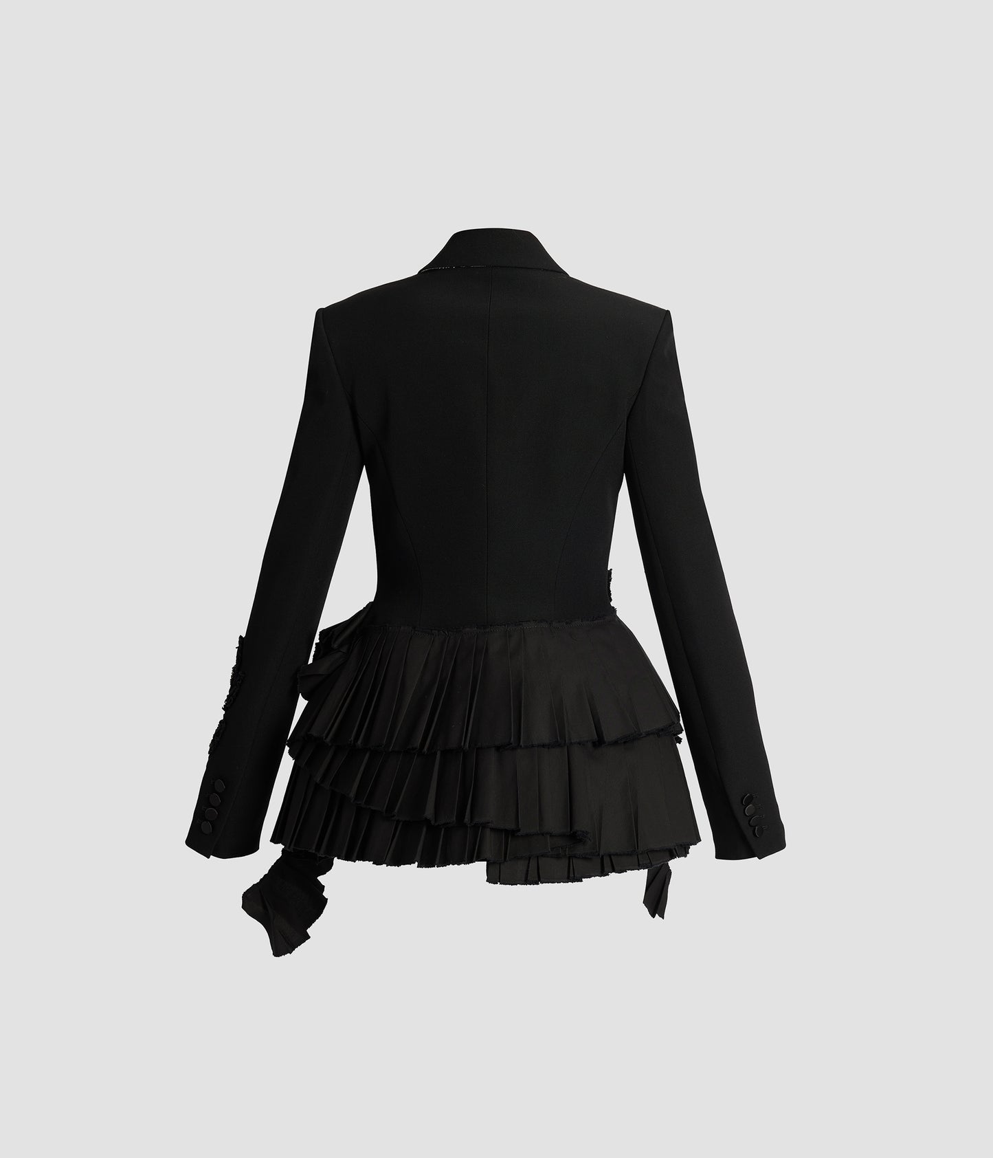 Embroidered Grain De Poudre Fitted Blazer