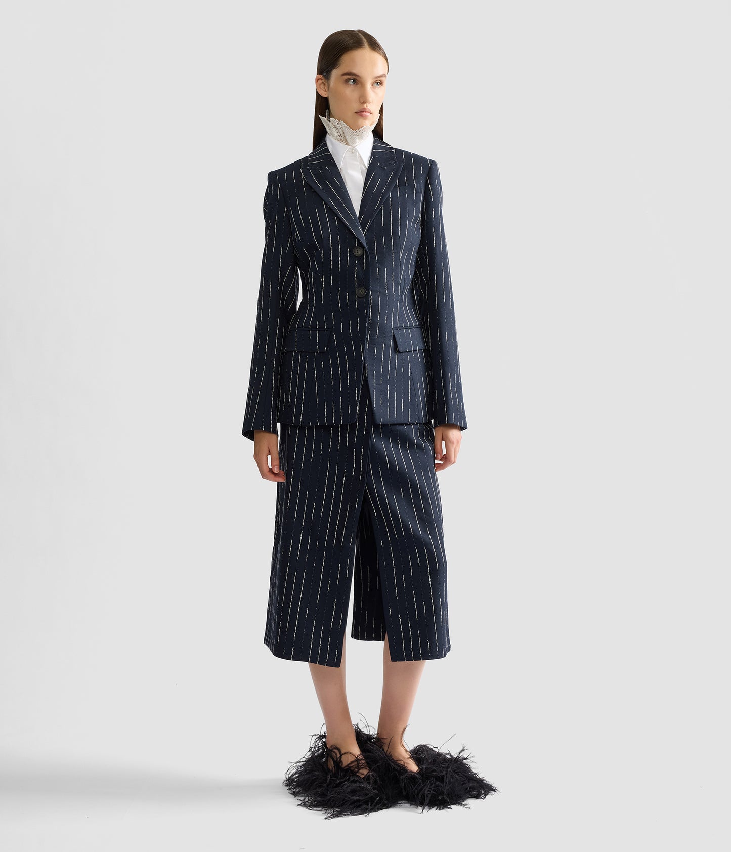 Stripe Tailoring Fitted Blazer