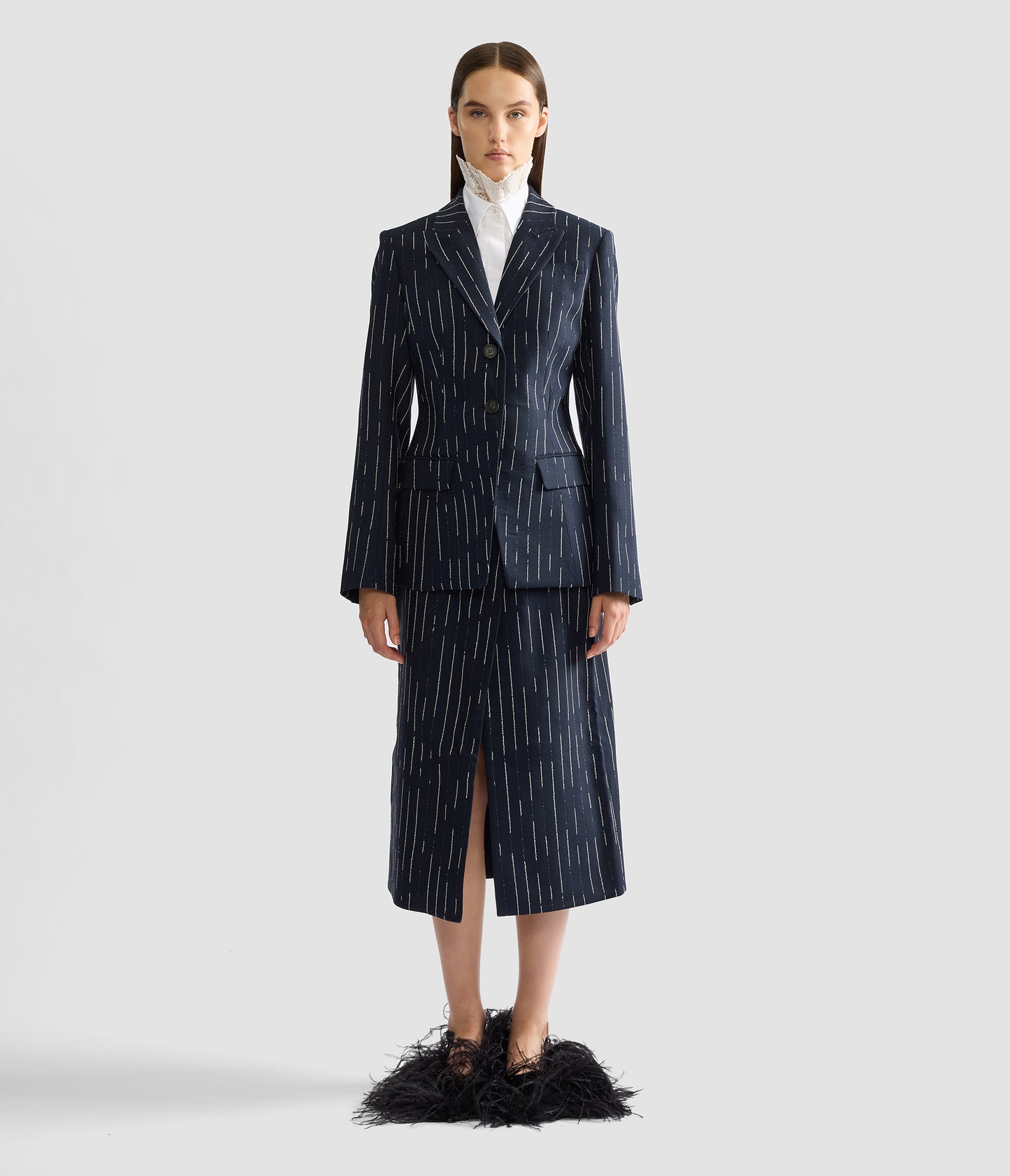 Stripe Tailoring Fitted Blazer
