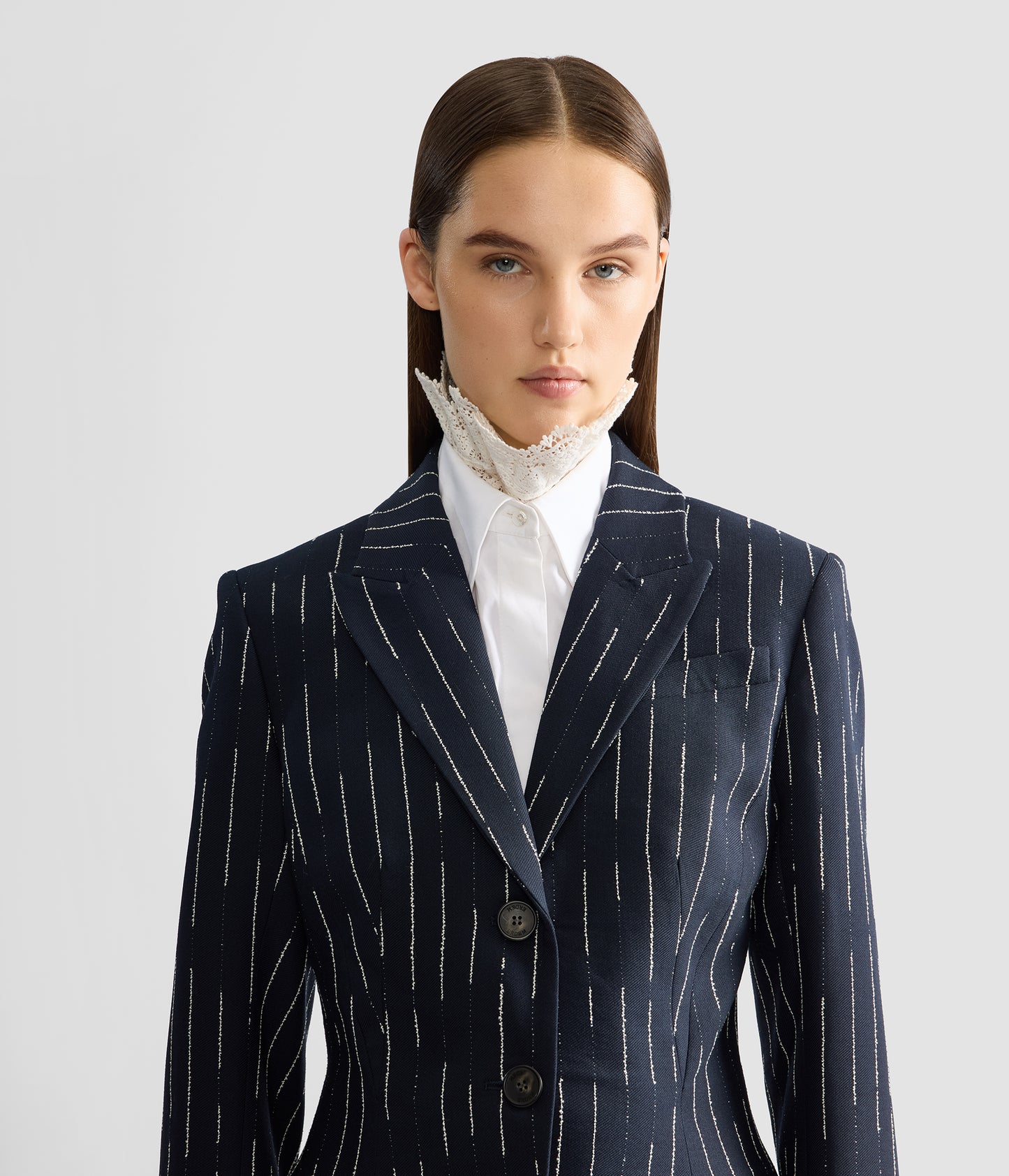 Stripe Tailoring Fitted Blazer
