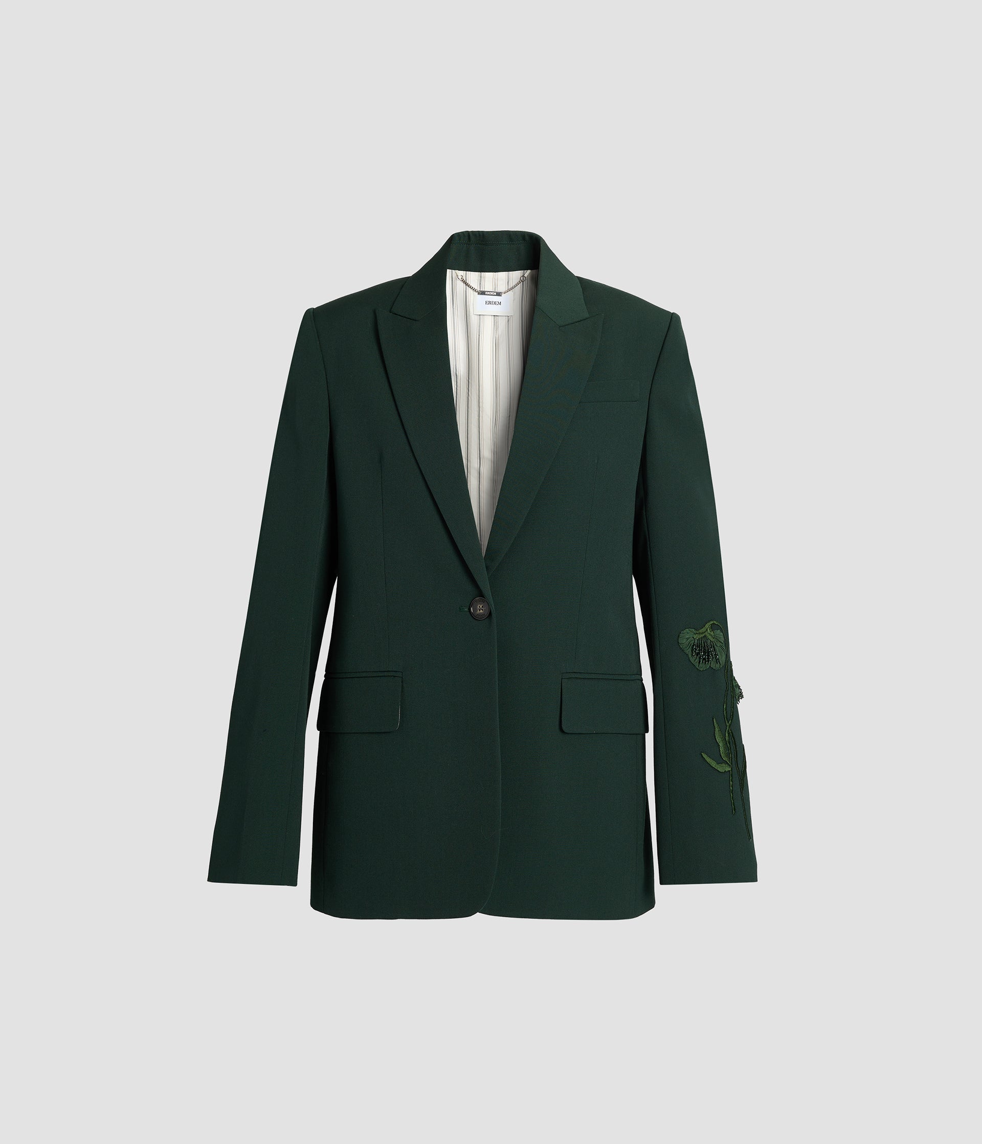 Pleatable Wool Single Breasted Blazer
