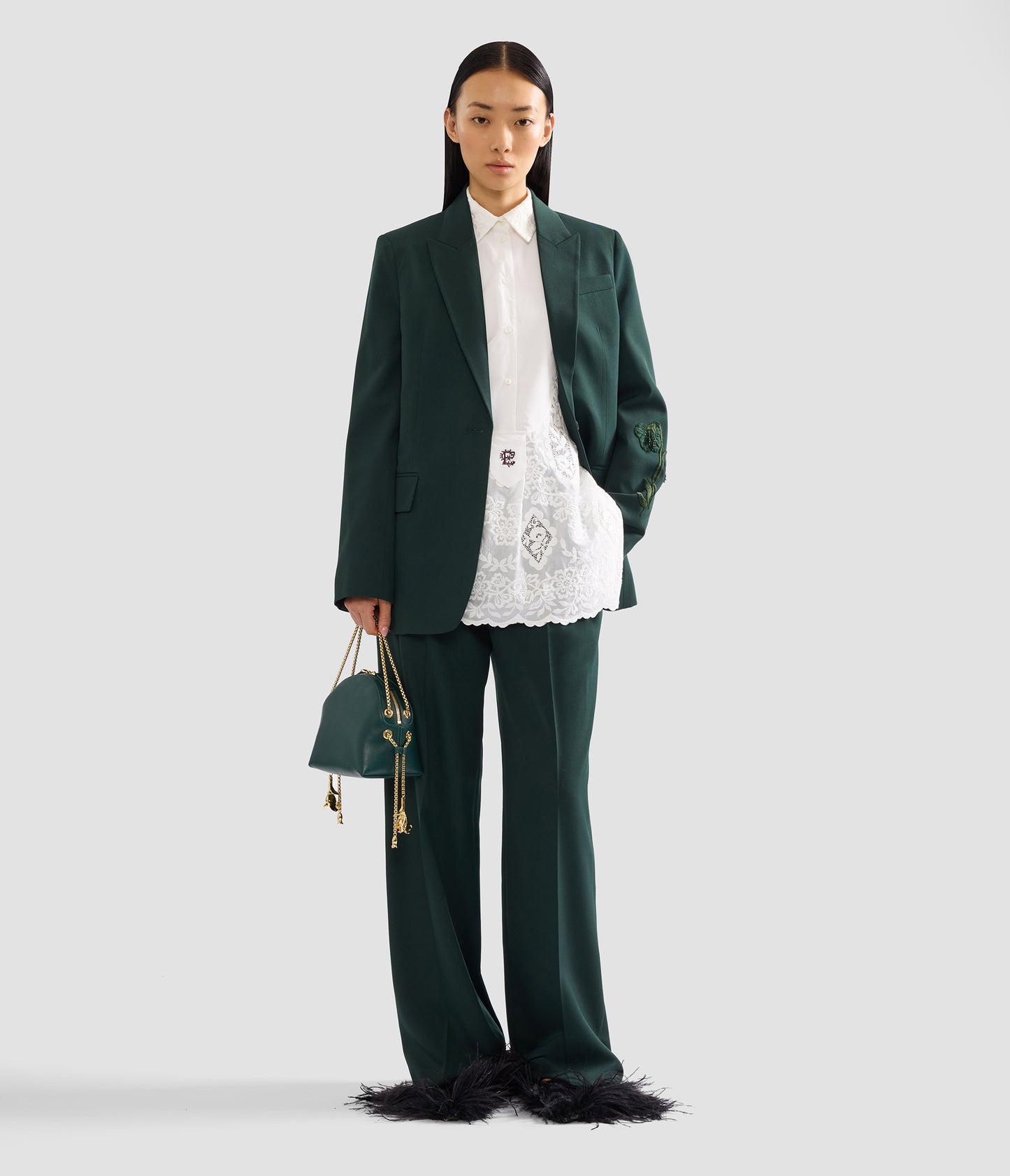 Pleatable Wool Single Breasted Blazer