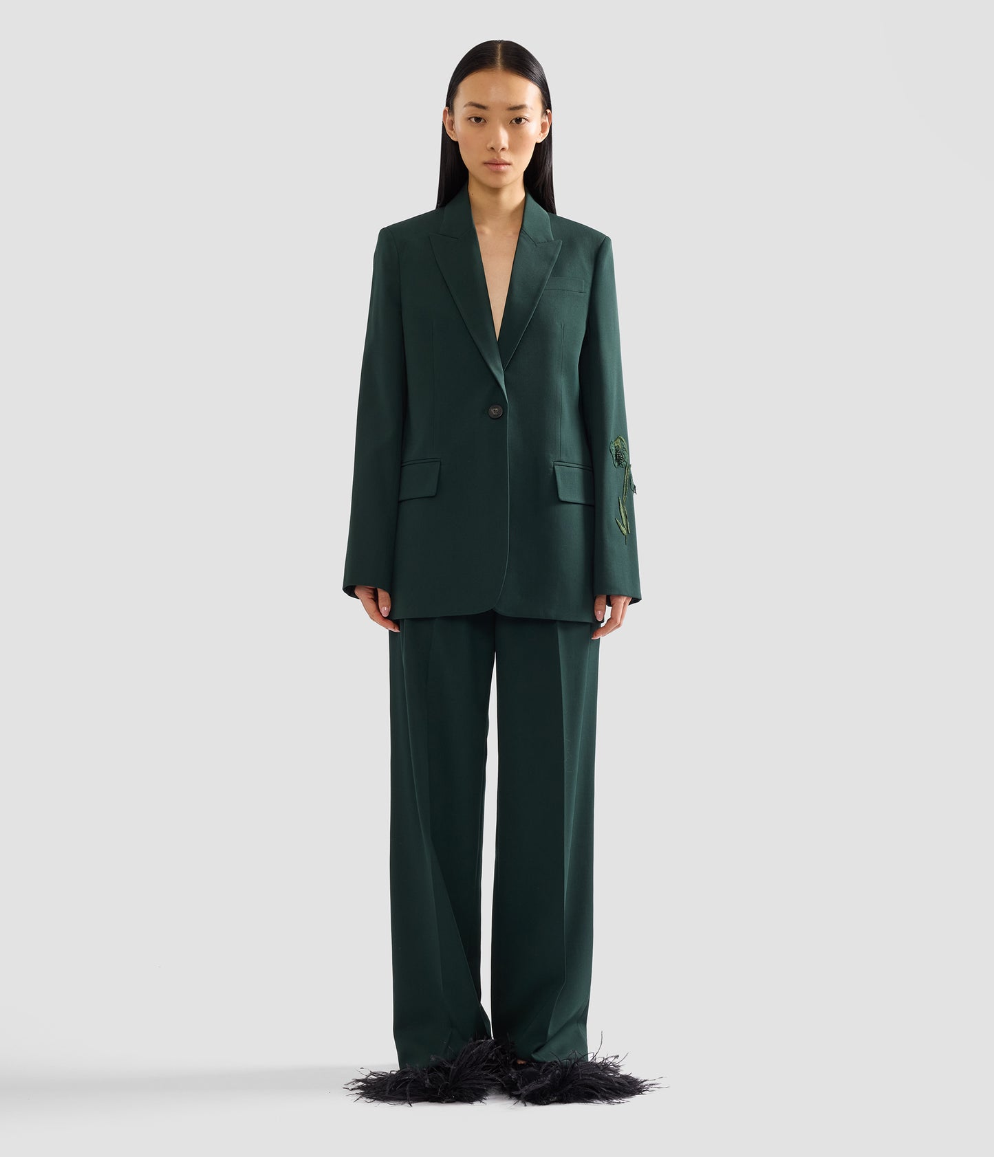 Pleatable Wool Single Breasted Blazer