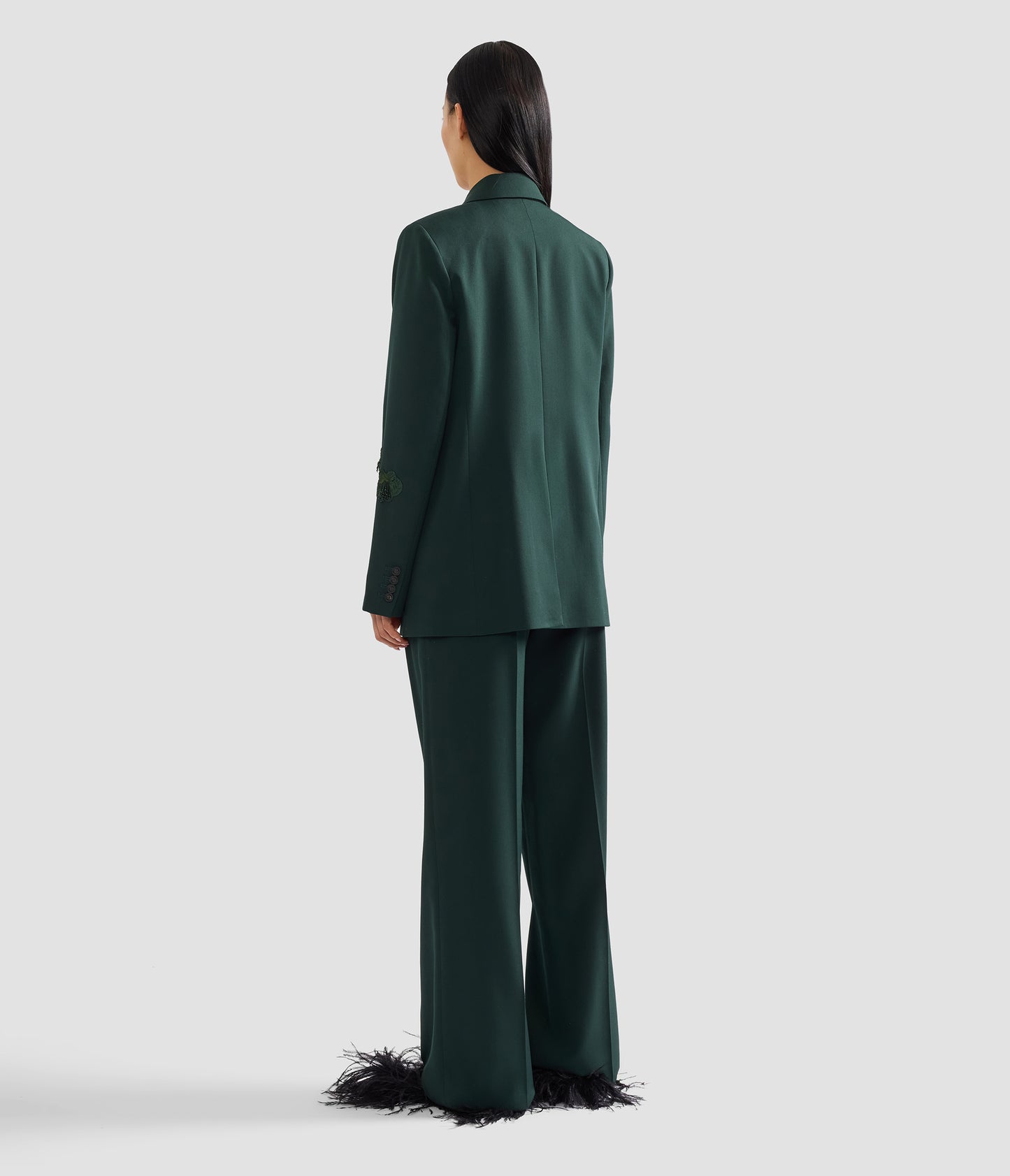 Pleatable Wool Single Breasted Blazer