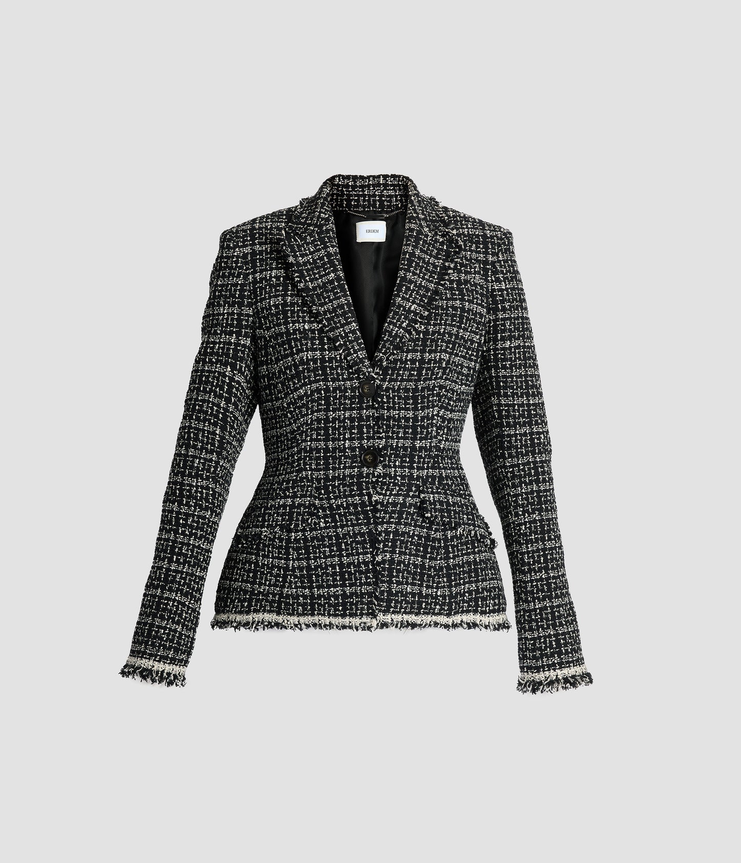 Tweed Fitted Single Breasted Blazer