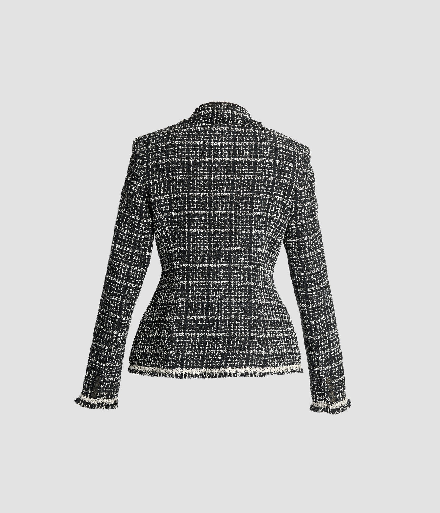 Tweed Fitted Single Breasted Blazer