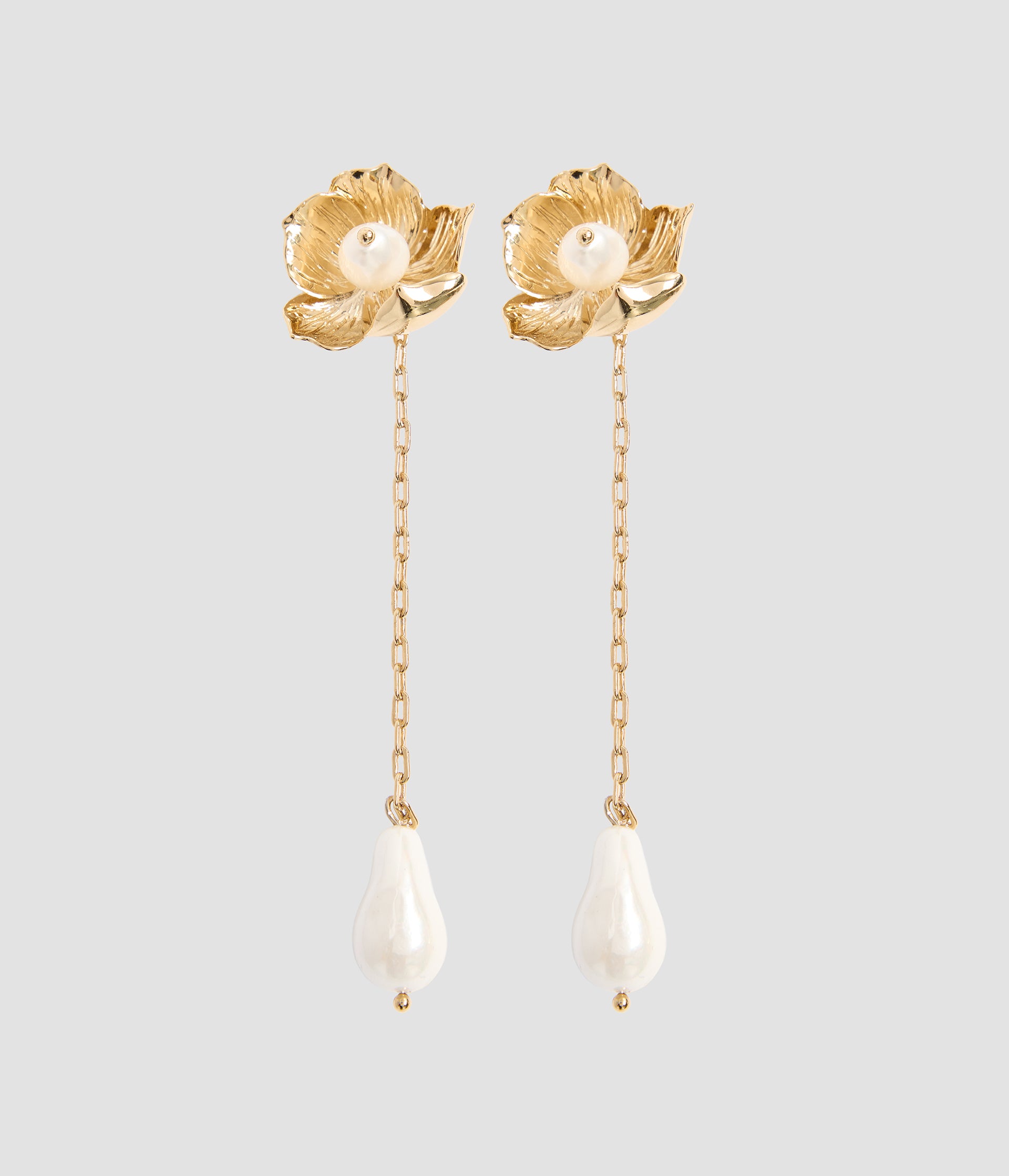 Floral Pearl Long Earring