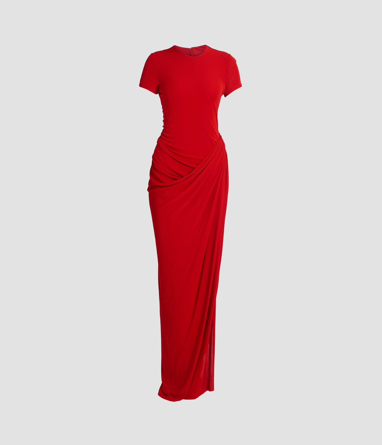 Fluid Crepe Jersey Short Sleeve Midi Dress