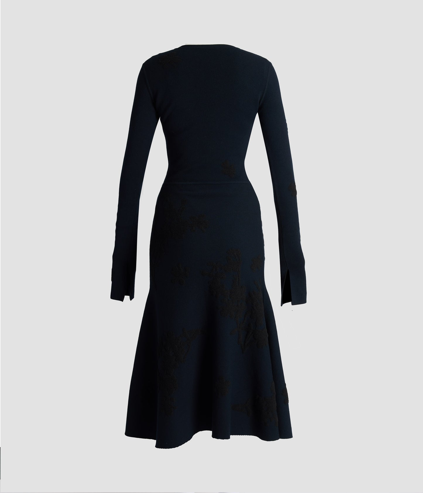 Jacquard Long Sleeve Midi Knit Dress