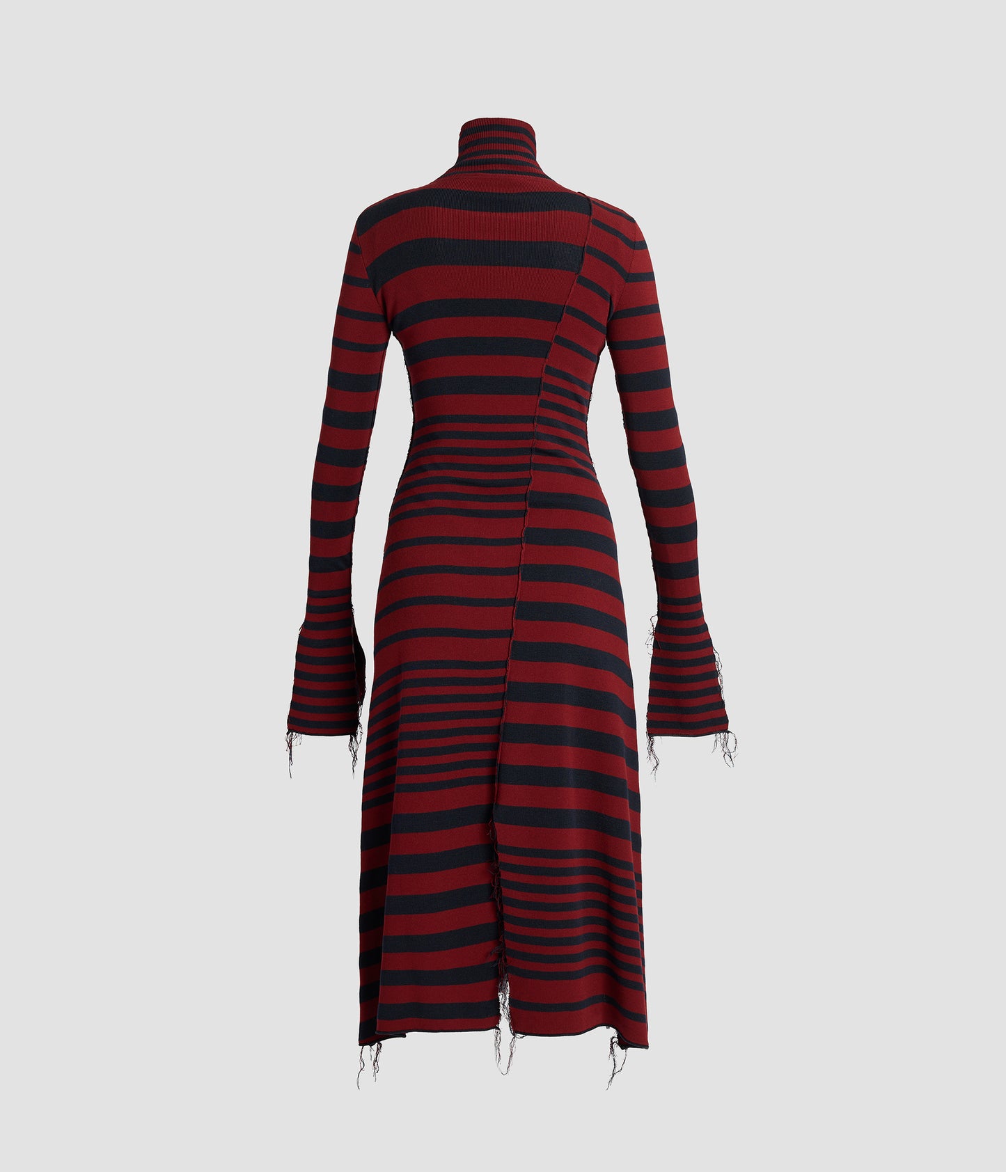 Stripe Fitted Midi Knit Dress