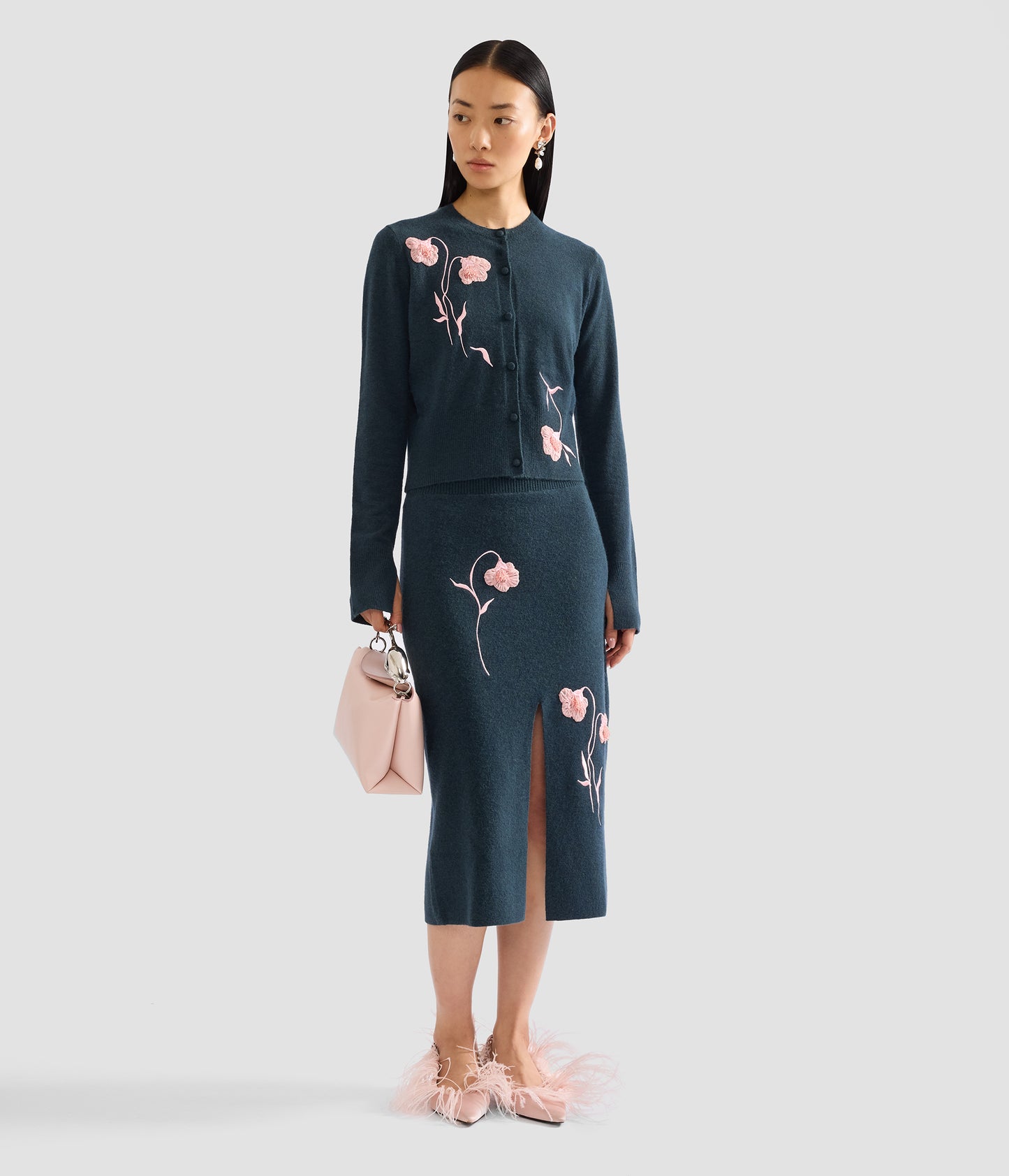 Embroidered Fitted Cardigan