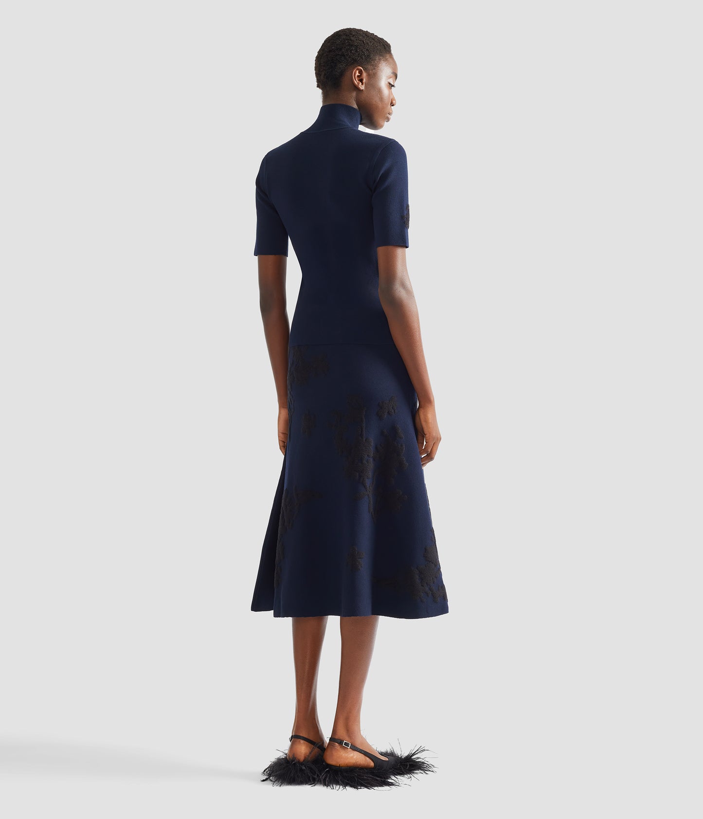 Jacquard Midi Knit Skirt