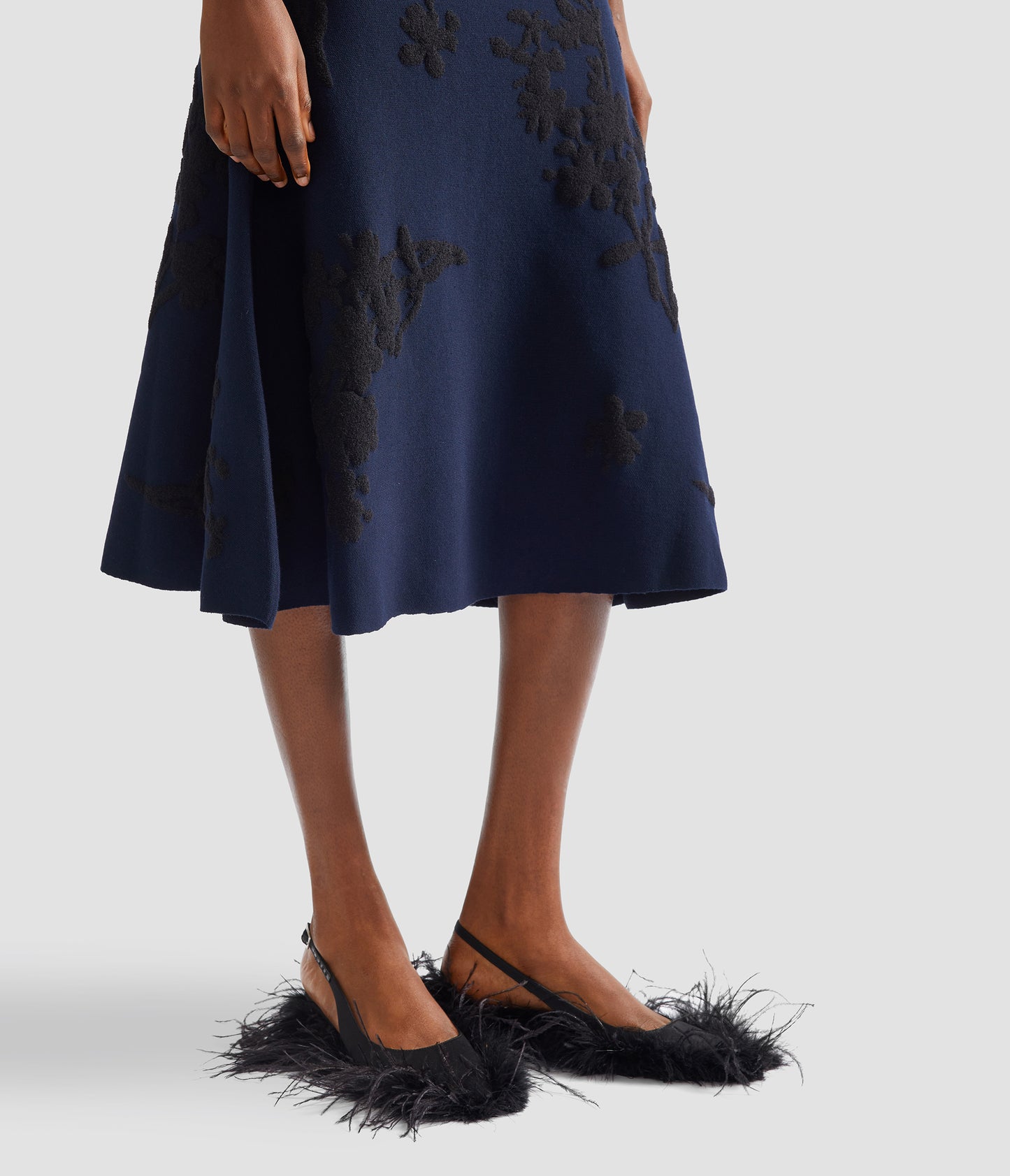 Jacquard Midi Knit Skirt