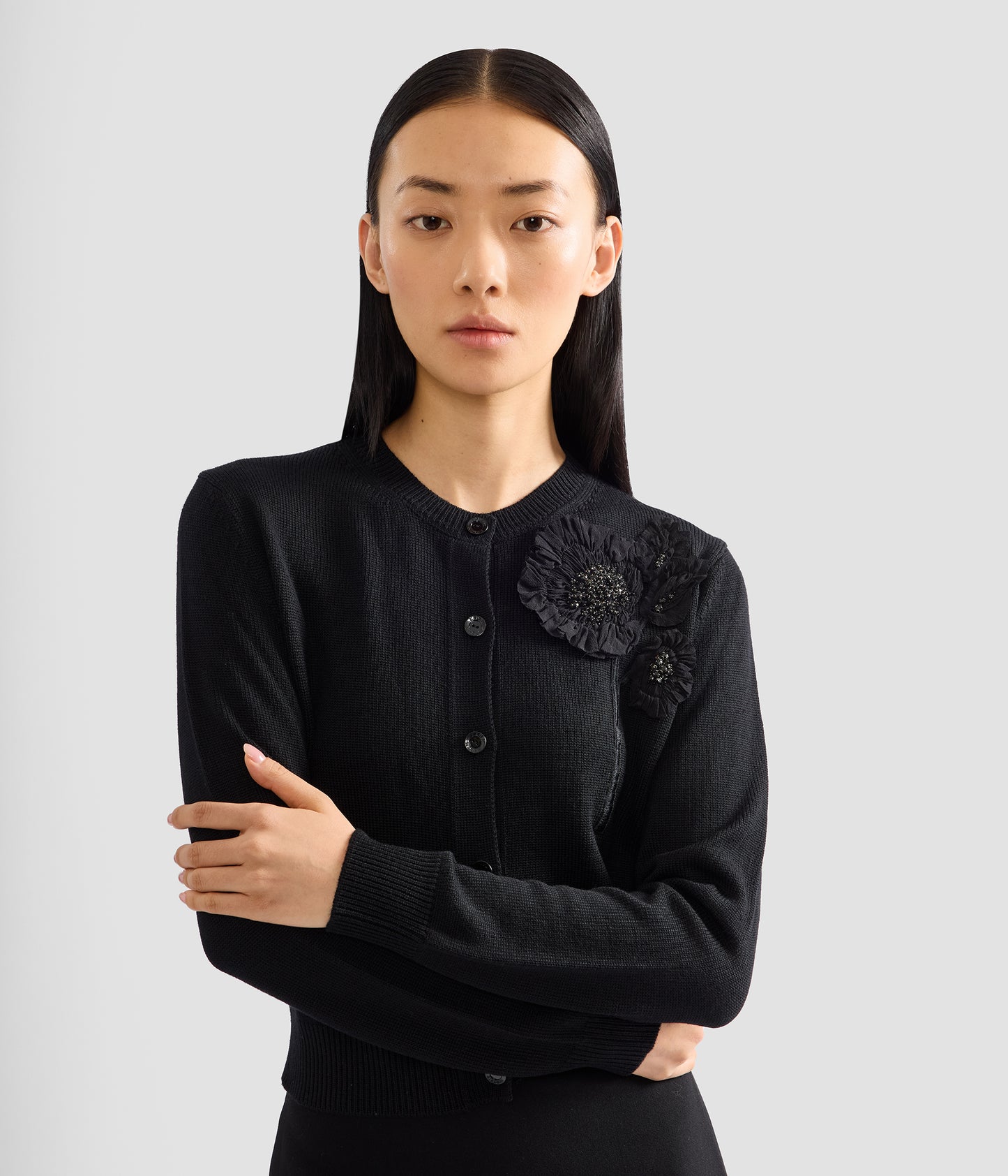 Embellished Merino Wool Cardigan