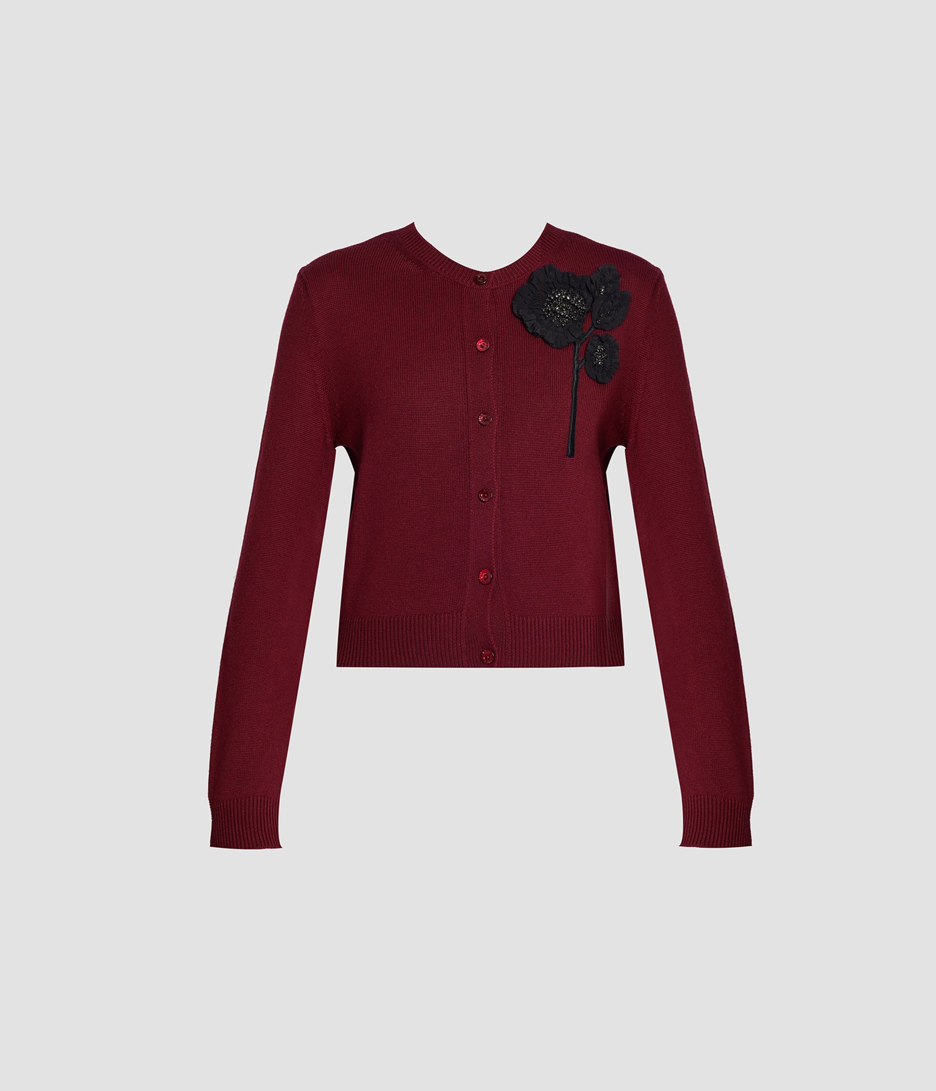 Embellished Merino Wool Cardigan