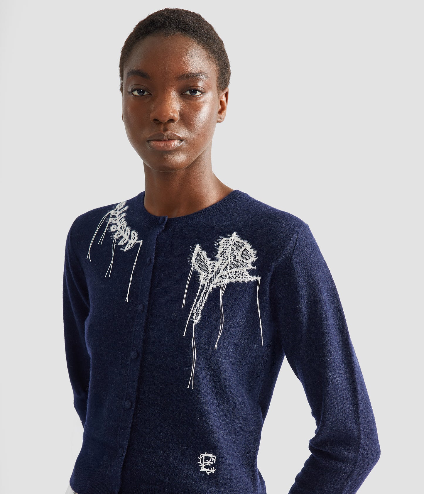 Fine Alpaca Blend Fitted Cardigan