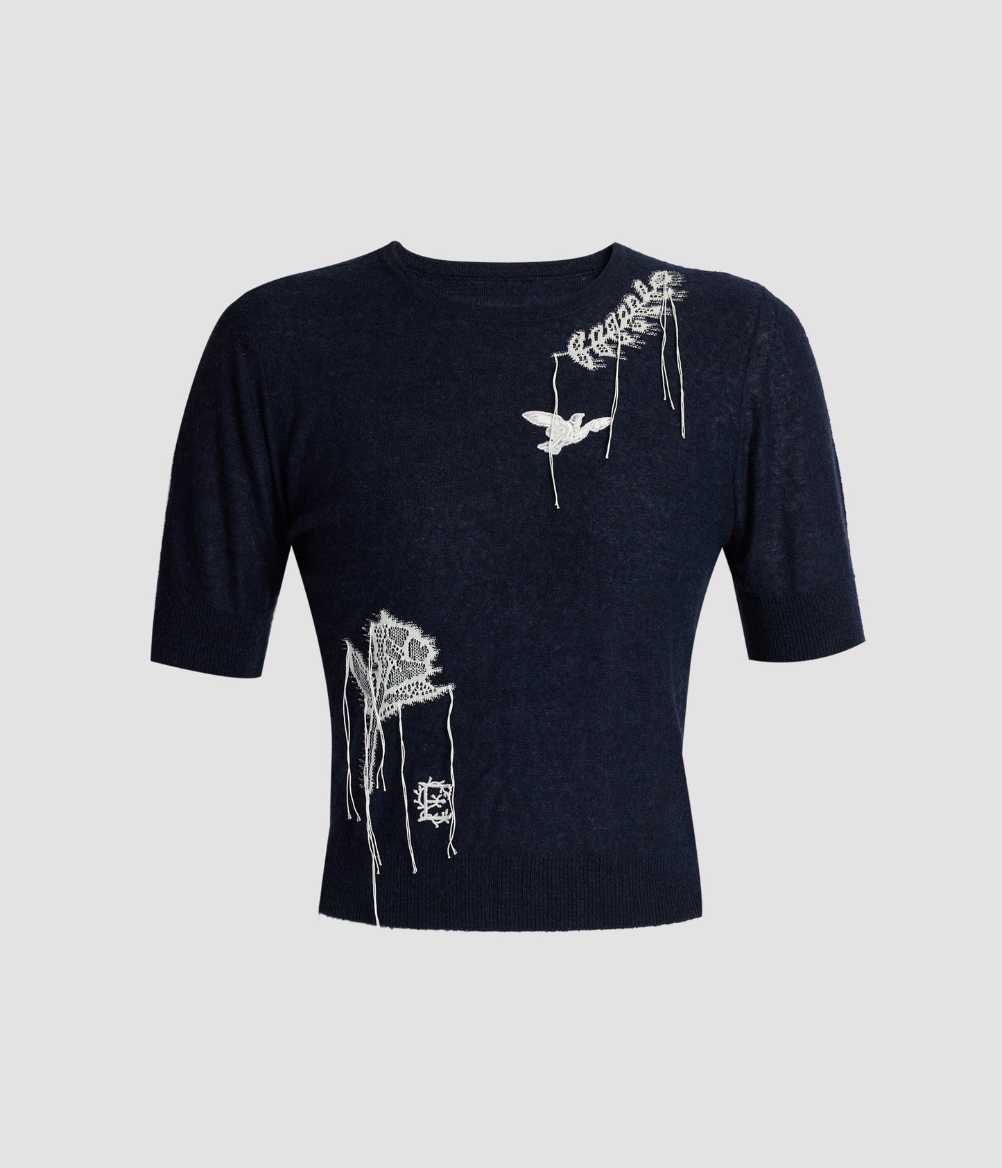 Fine Alpaca Blend Short Sleeve Crew Jumper