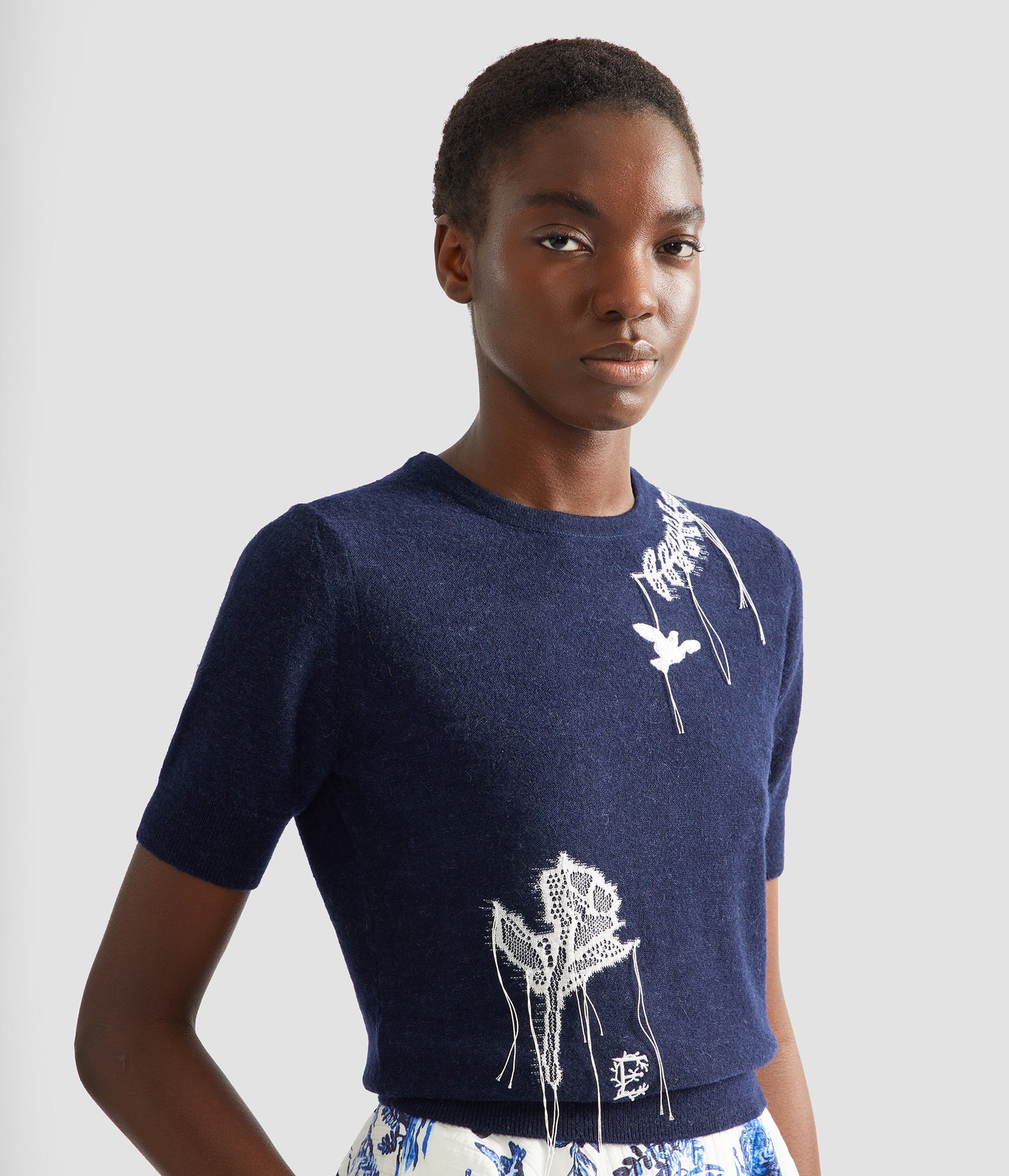 Fine Alpaca Blend Short Sleeve Crew Jumper