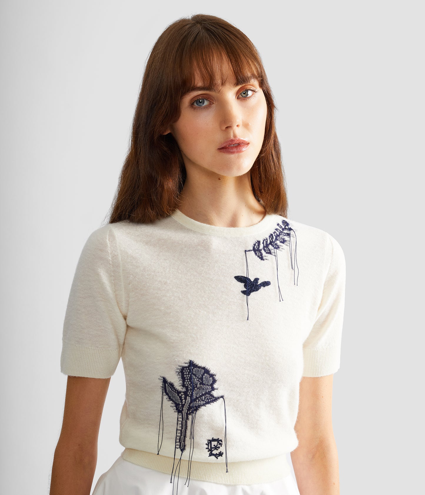Fine Alpaca Blend Short Sleeve Crew Jumper