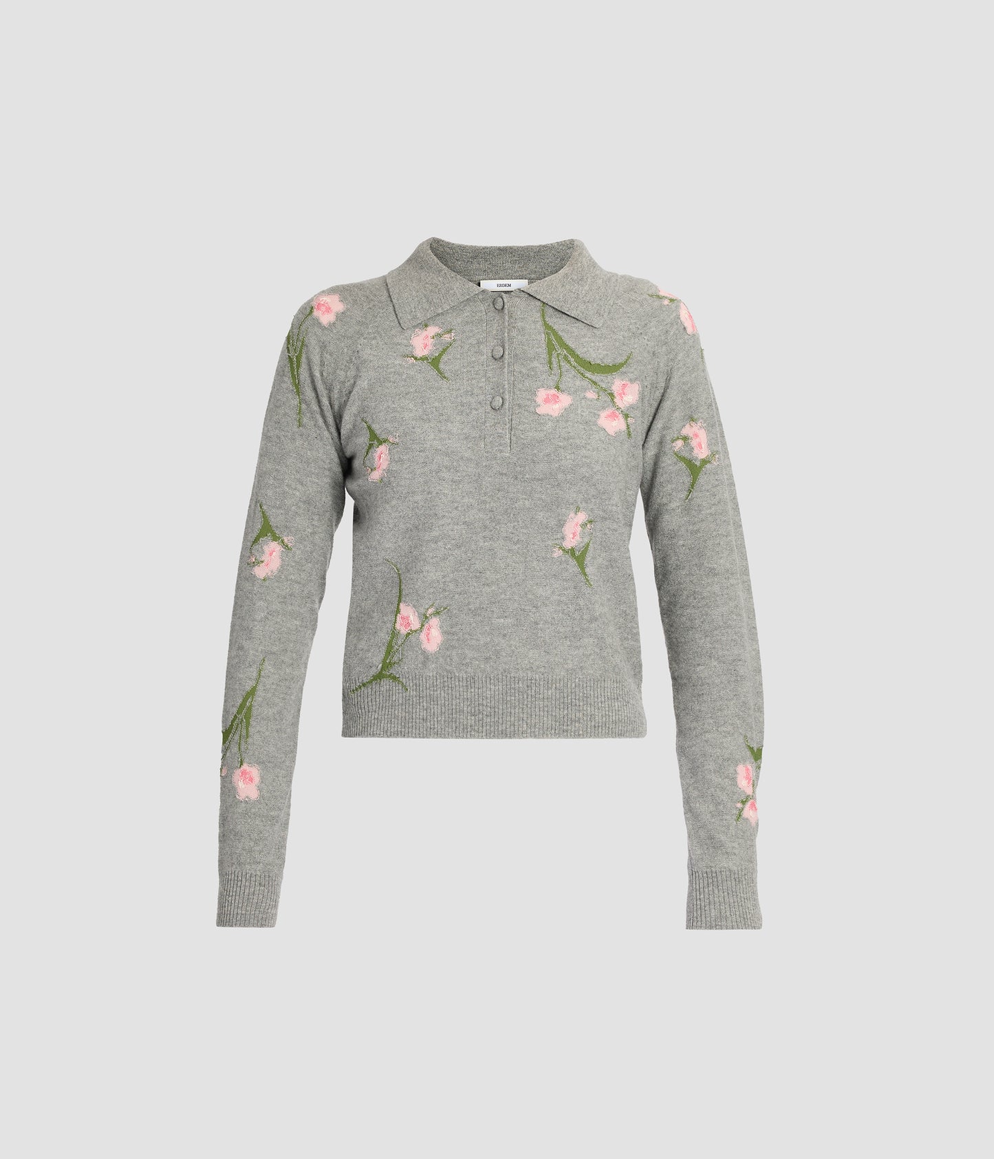 Merino Wool Floral Knit Jumper