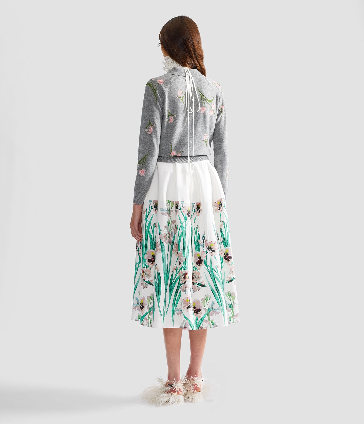 Merino Wool Floral Knit Jumper
