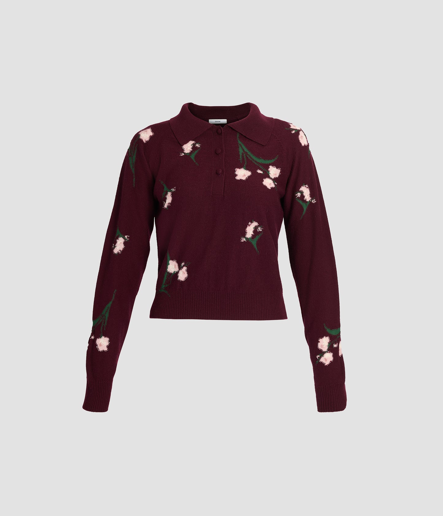 Merino Wool Floral Knit Jumper