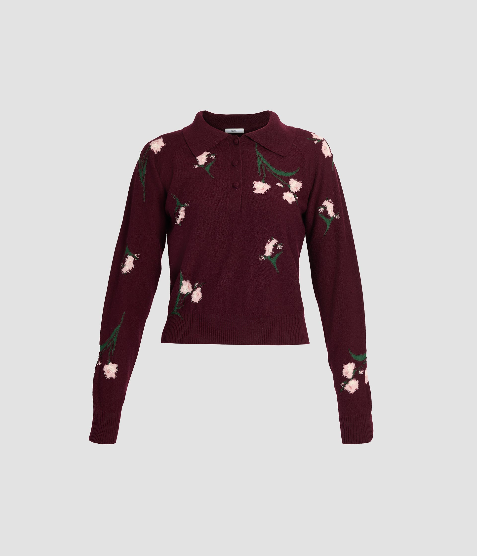 Merino Wool Floral Knit Jumper