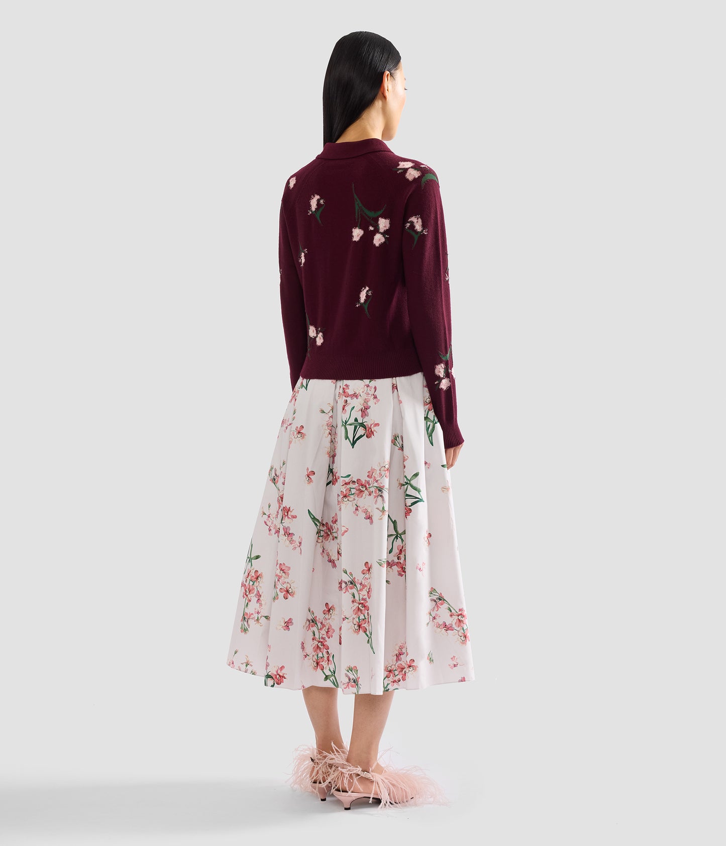 Merino Wool Floral Knit Jumper