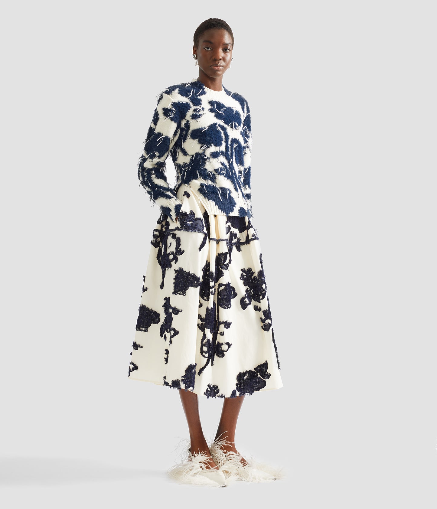 Textured Floral Knit Jumper