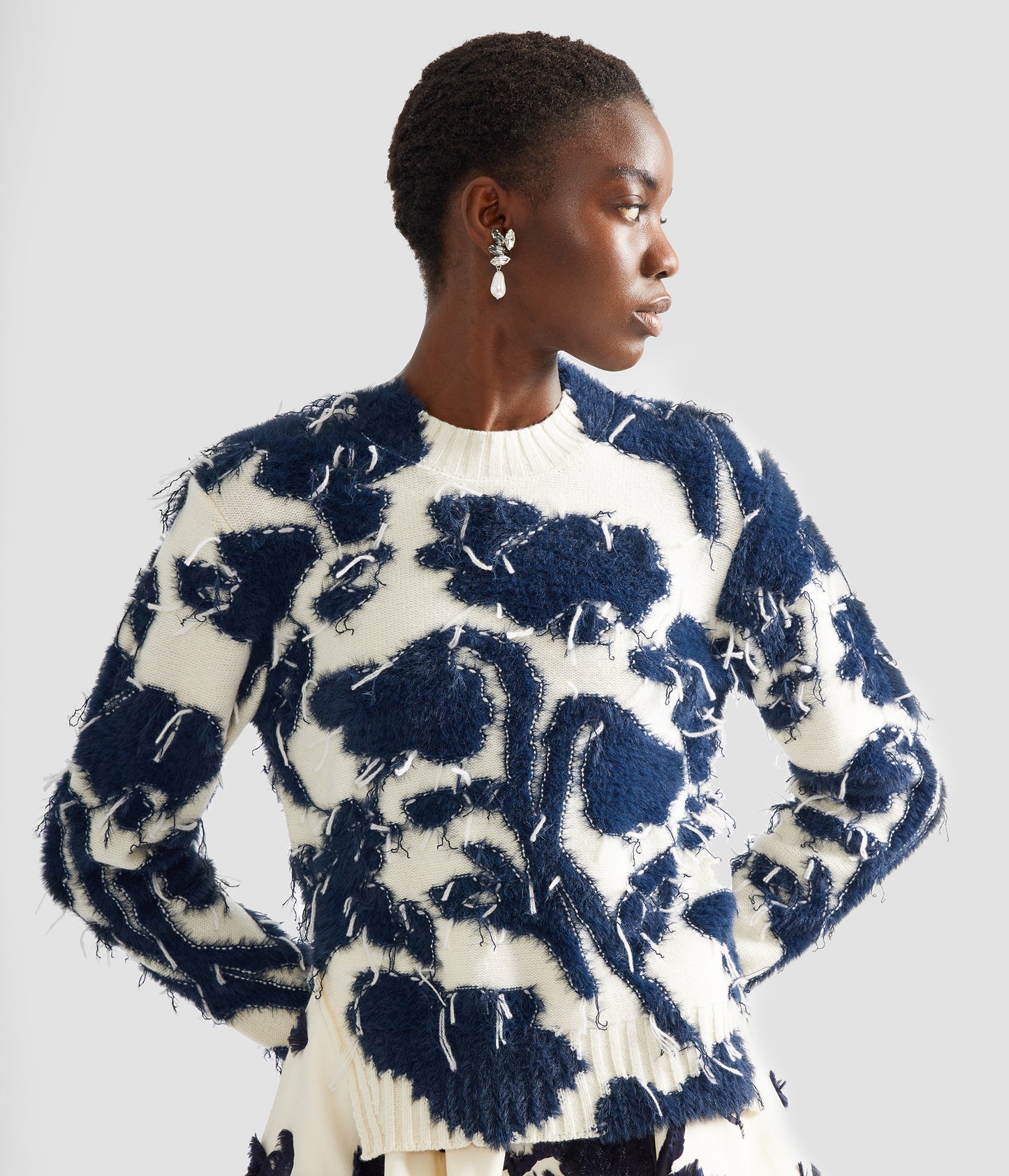 Textured Floral Knit Jumper