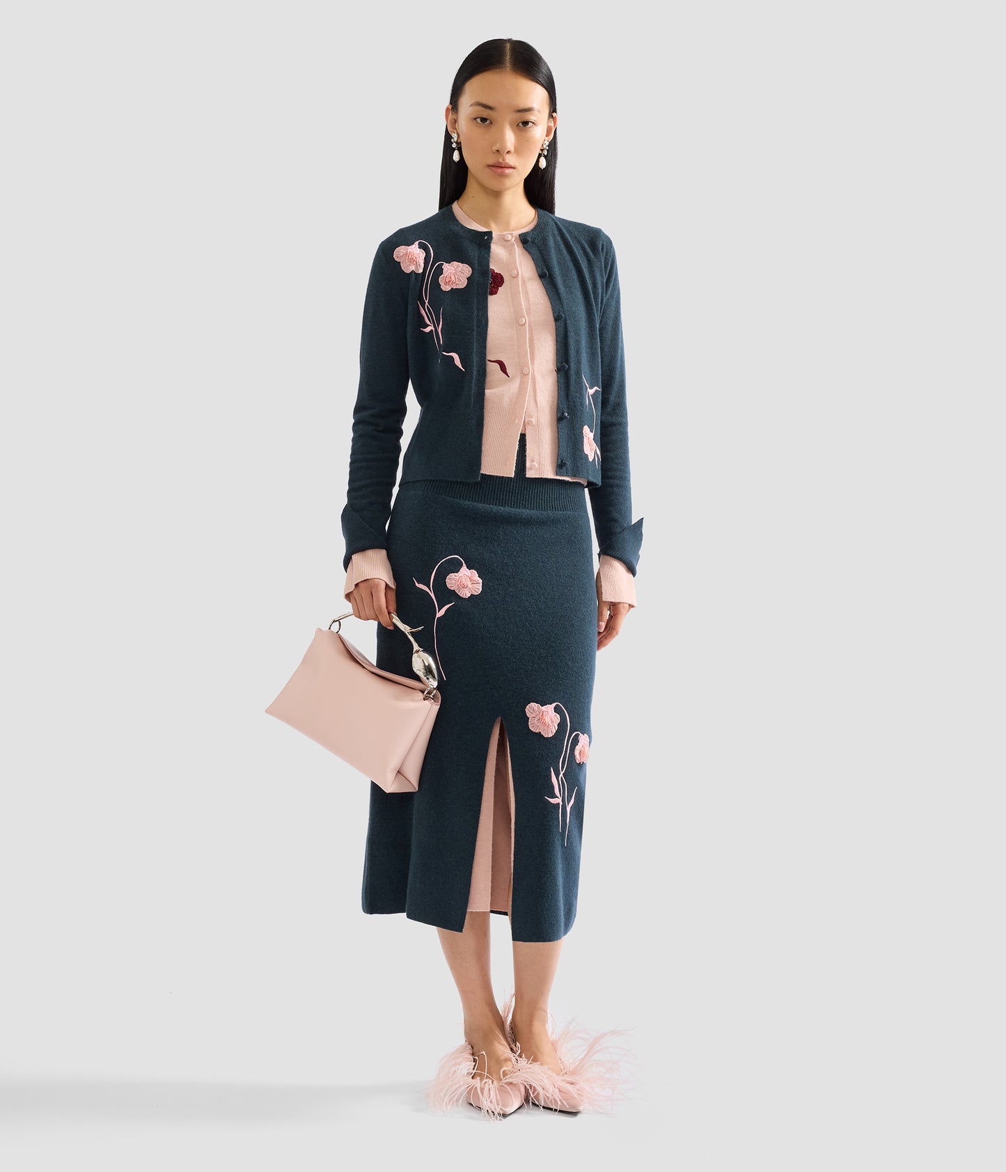Embroidered Fitted Cardigan