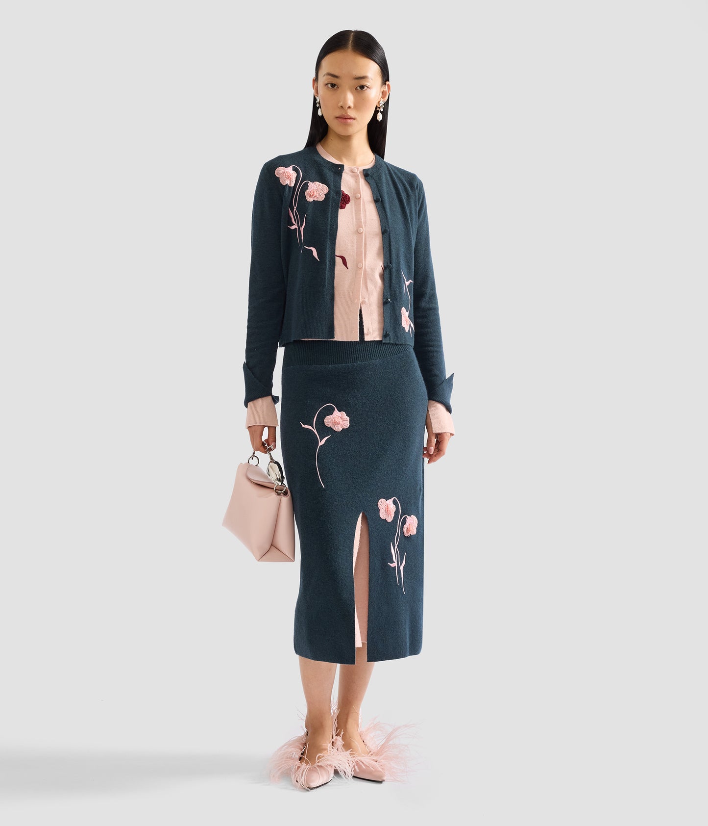 Embroidered Fitted Cardigan