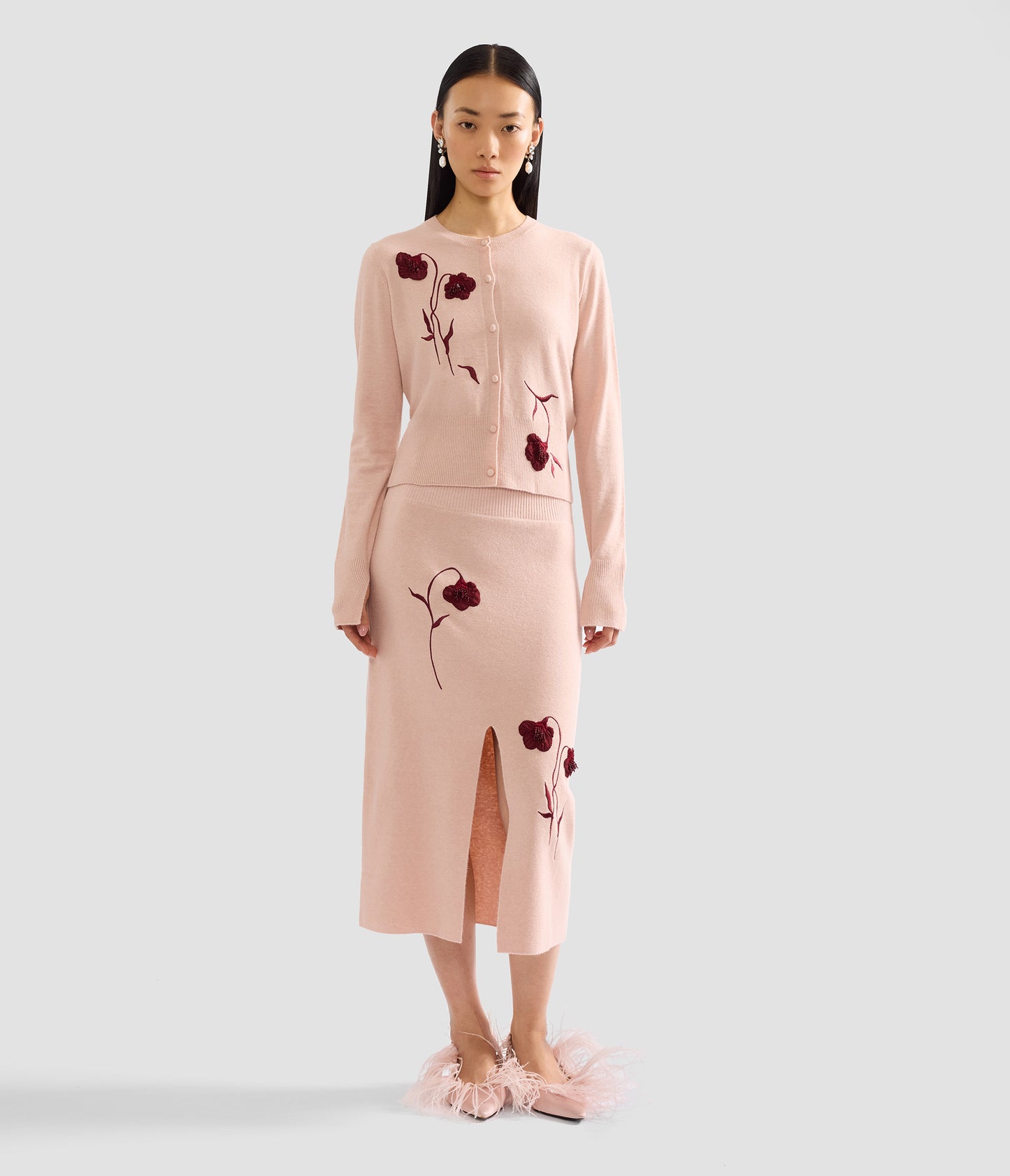 Embroidered Fitted Cardigan