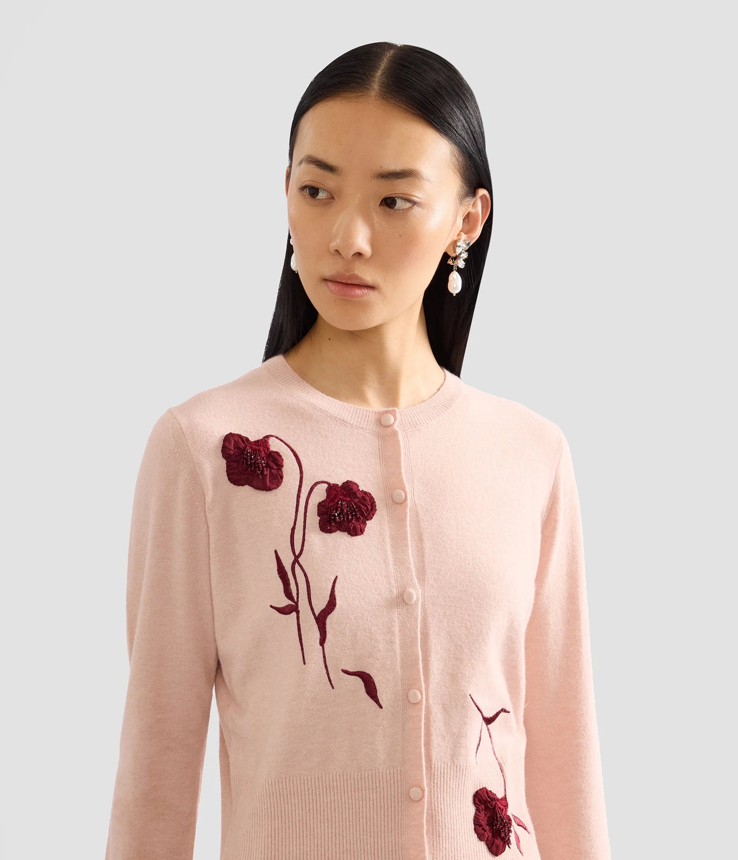 Embroidered Fitted Cardigan
