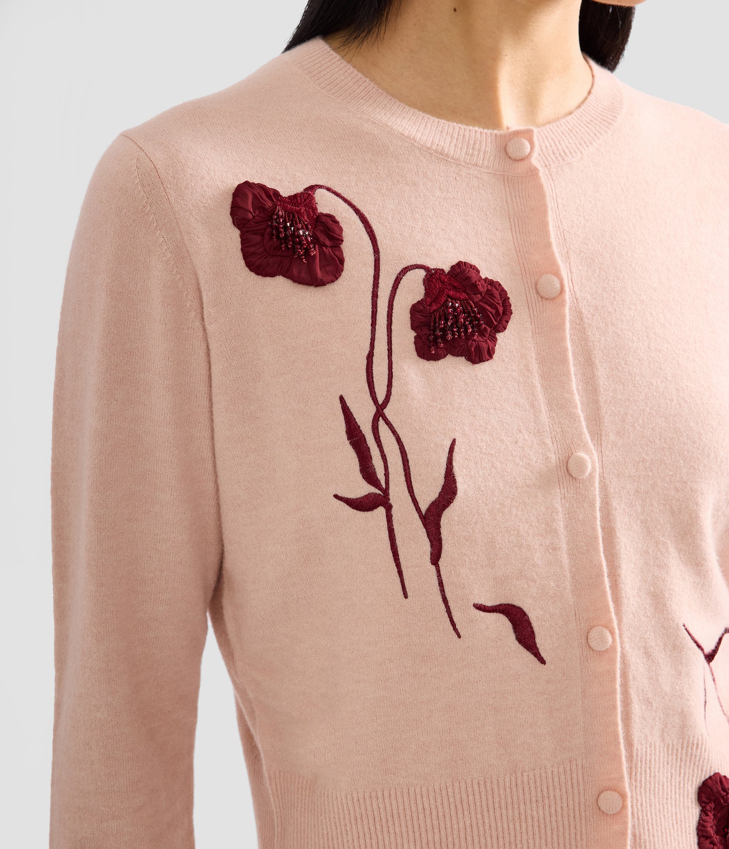 Embroidered Fitted Cardigan