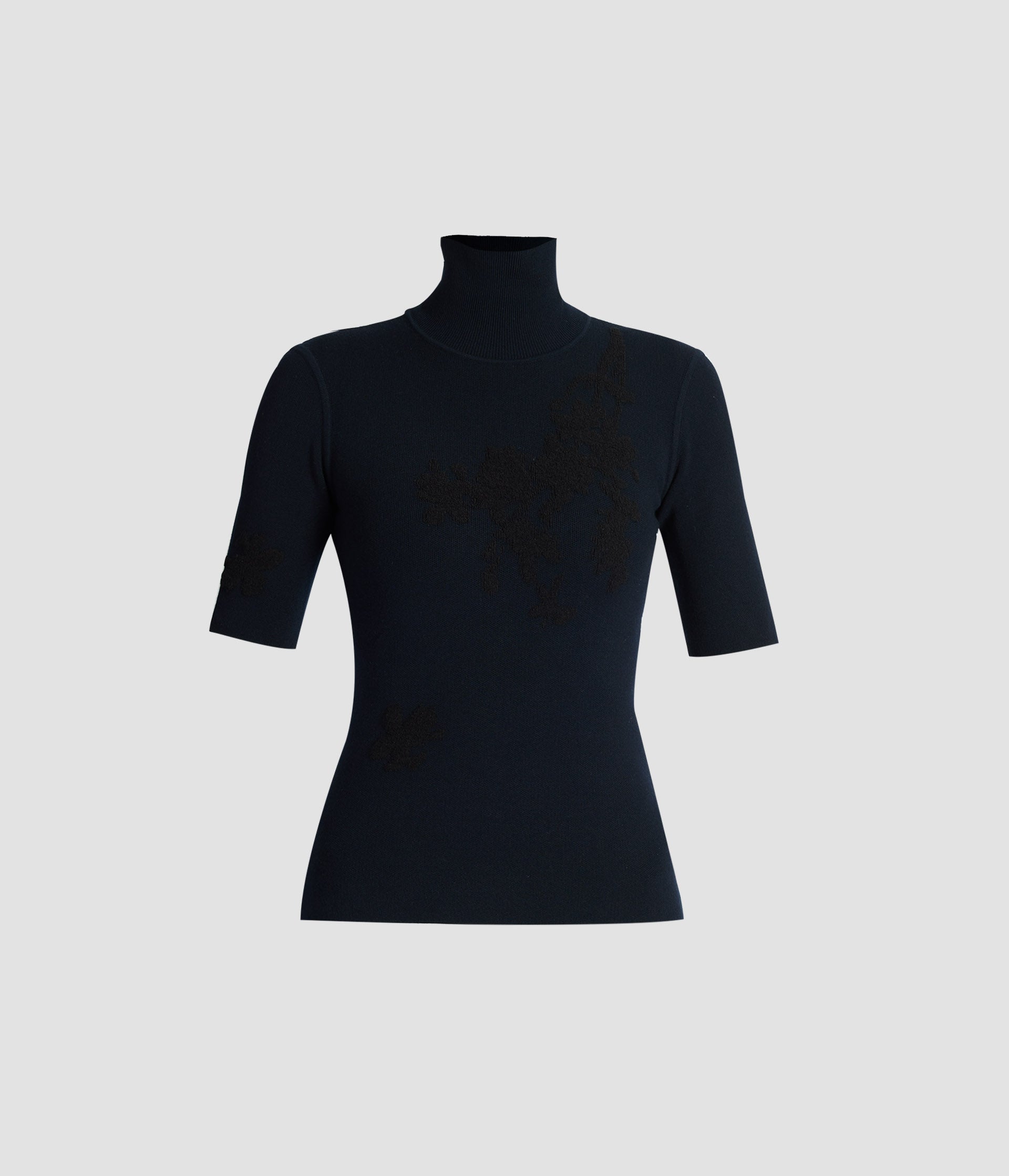 Jacquard Short Sleeve Knit Top