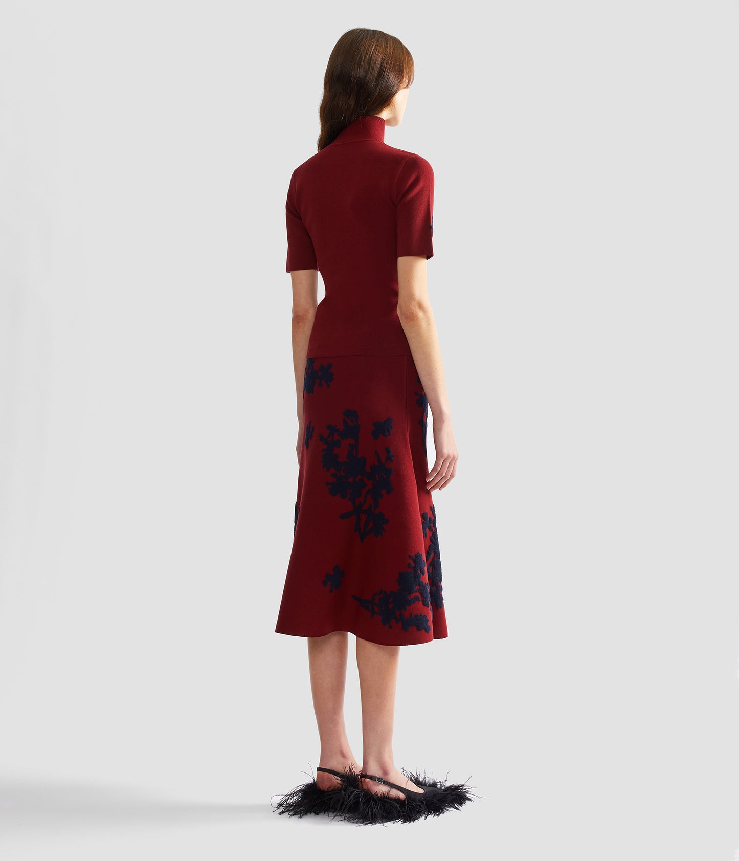 Jacquard Midi Knit Skirt