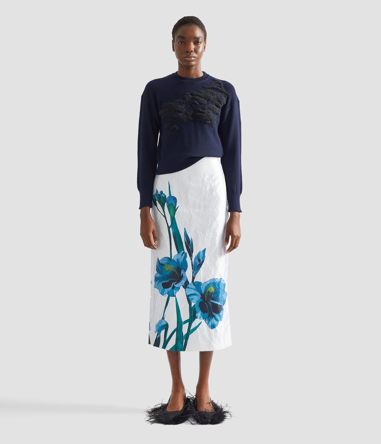 Fine Merino Wool Floral Jumper
