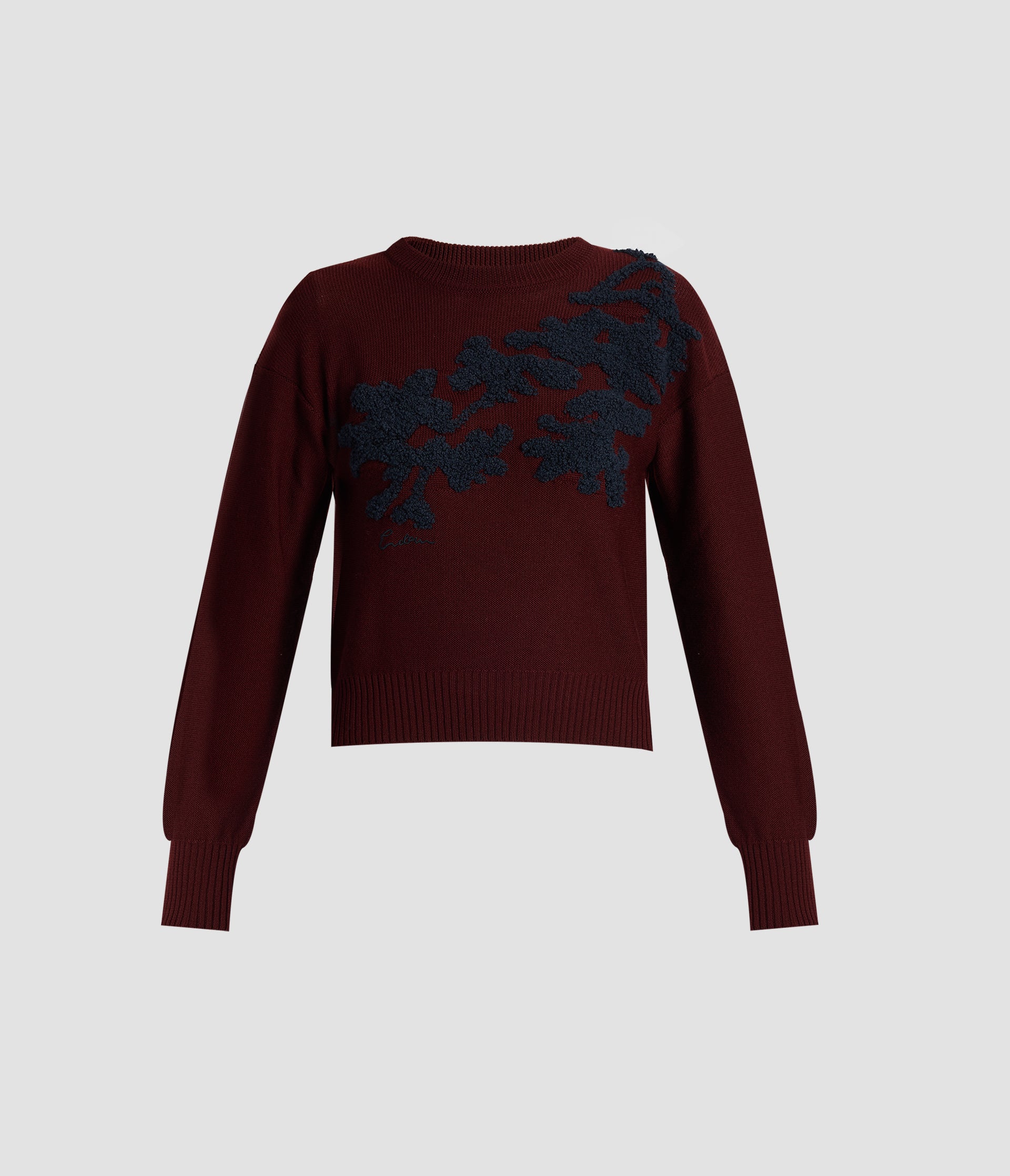 Fine Merino Wool Floral Jumper