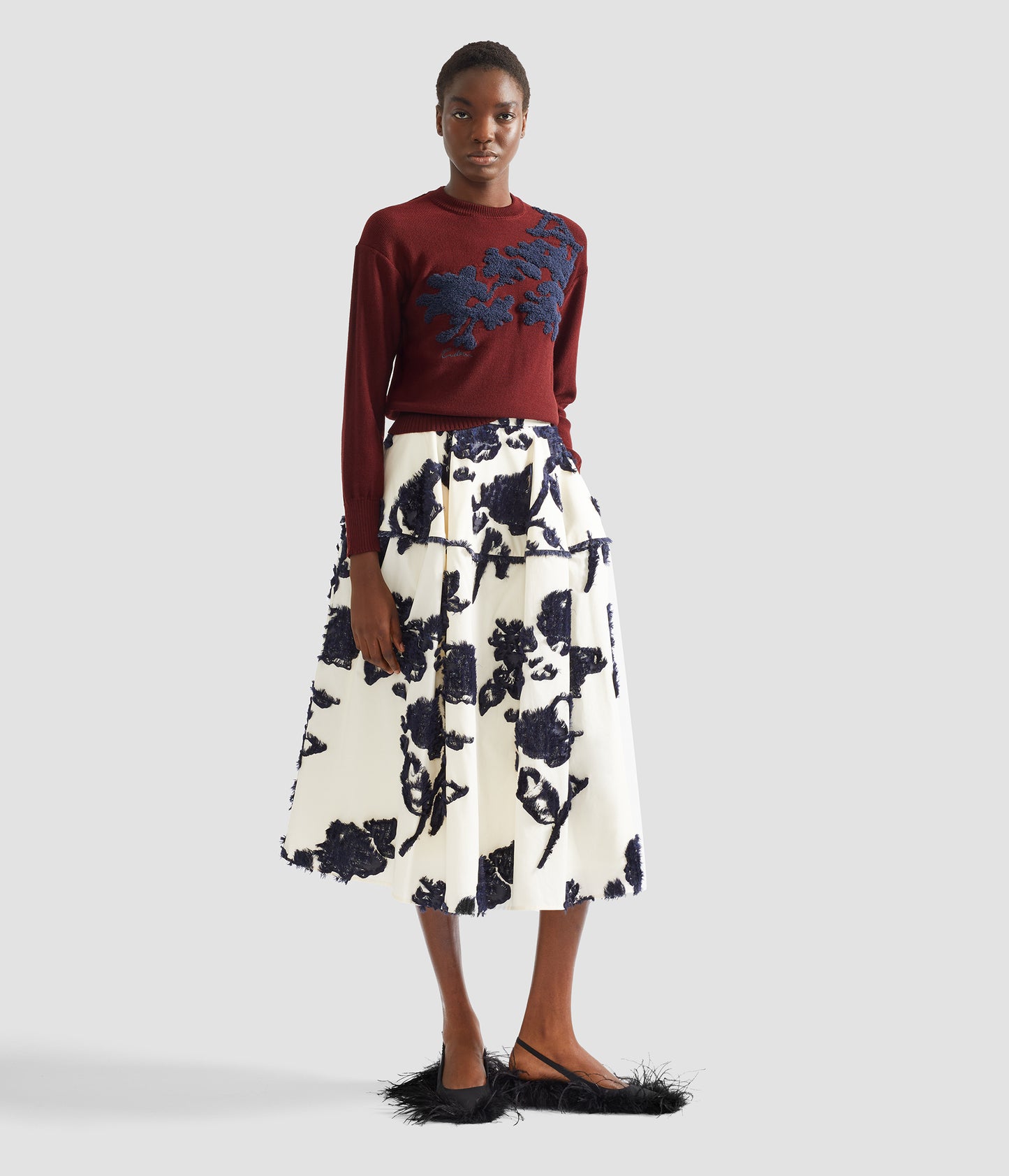 Fine Merino Wool Floral Jumper