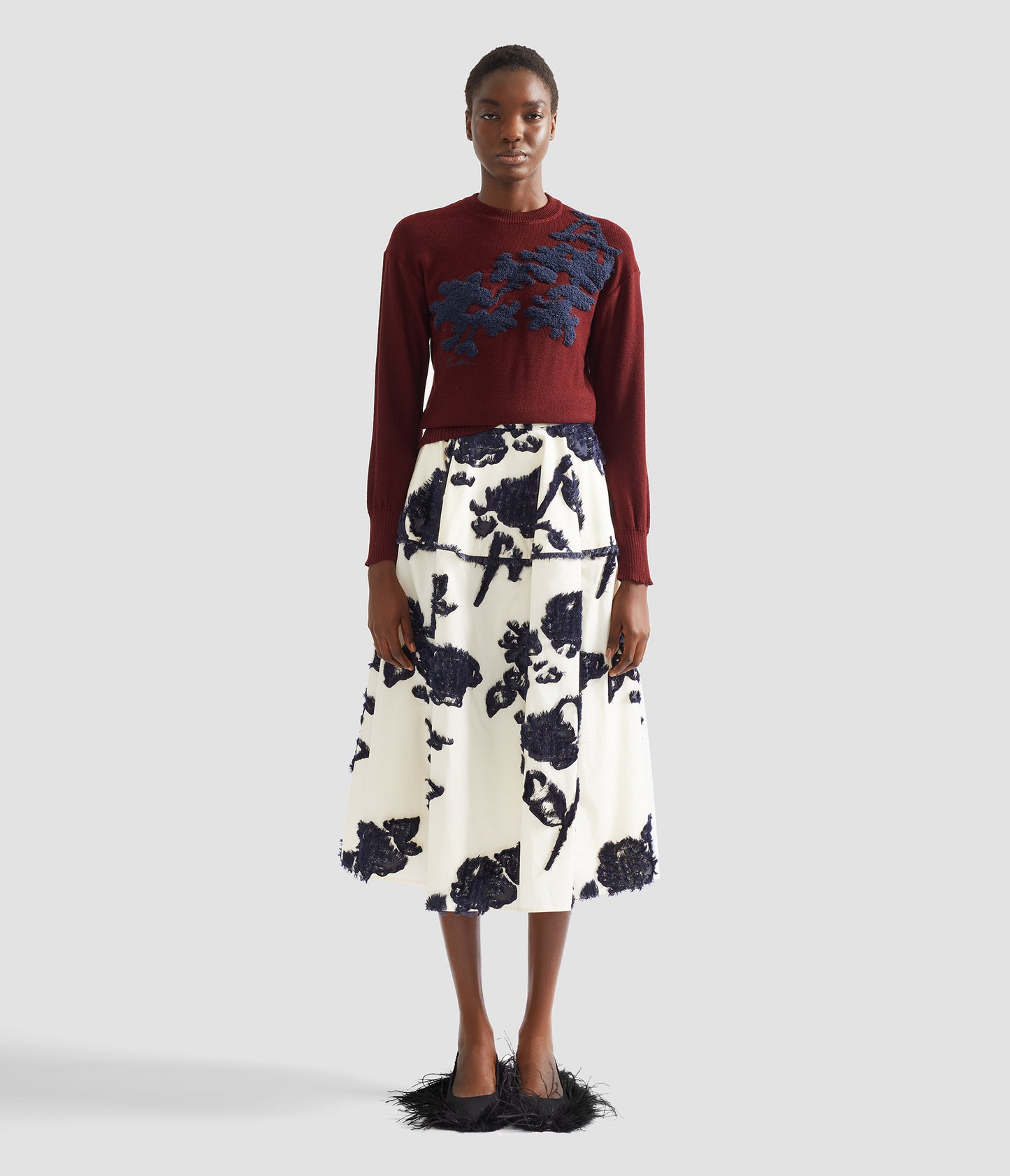 Fine Merino Wool Floral Jumper